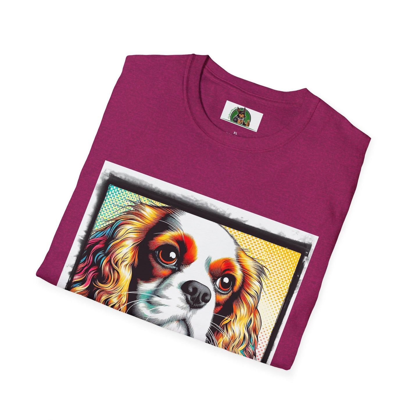 Cavalier King Charles Spaniel Dog Wearing Heart Collar TShirt