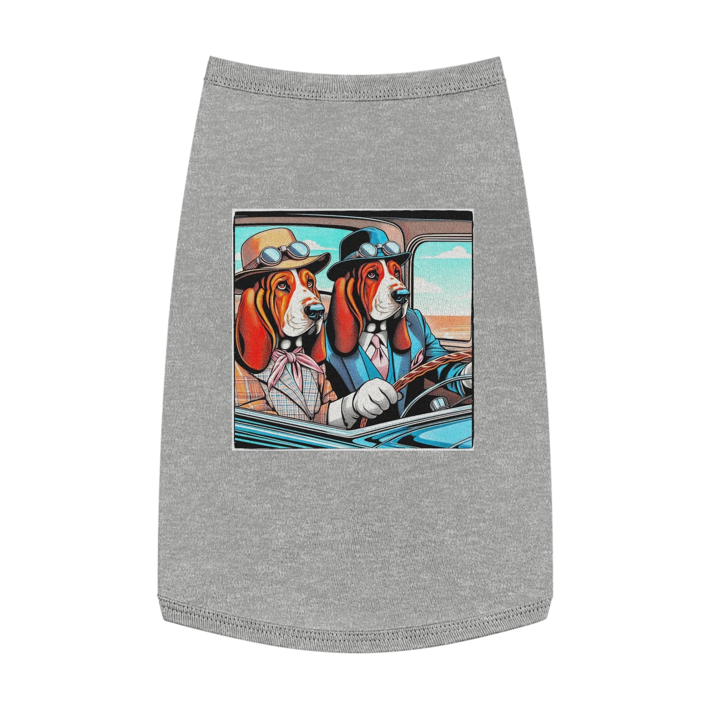 Pet Tank Top Wacky Basset Hound Pets Printify L Heather 