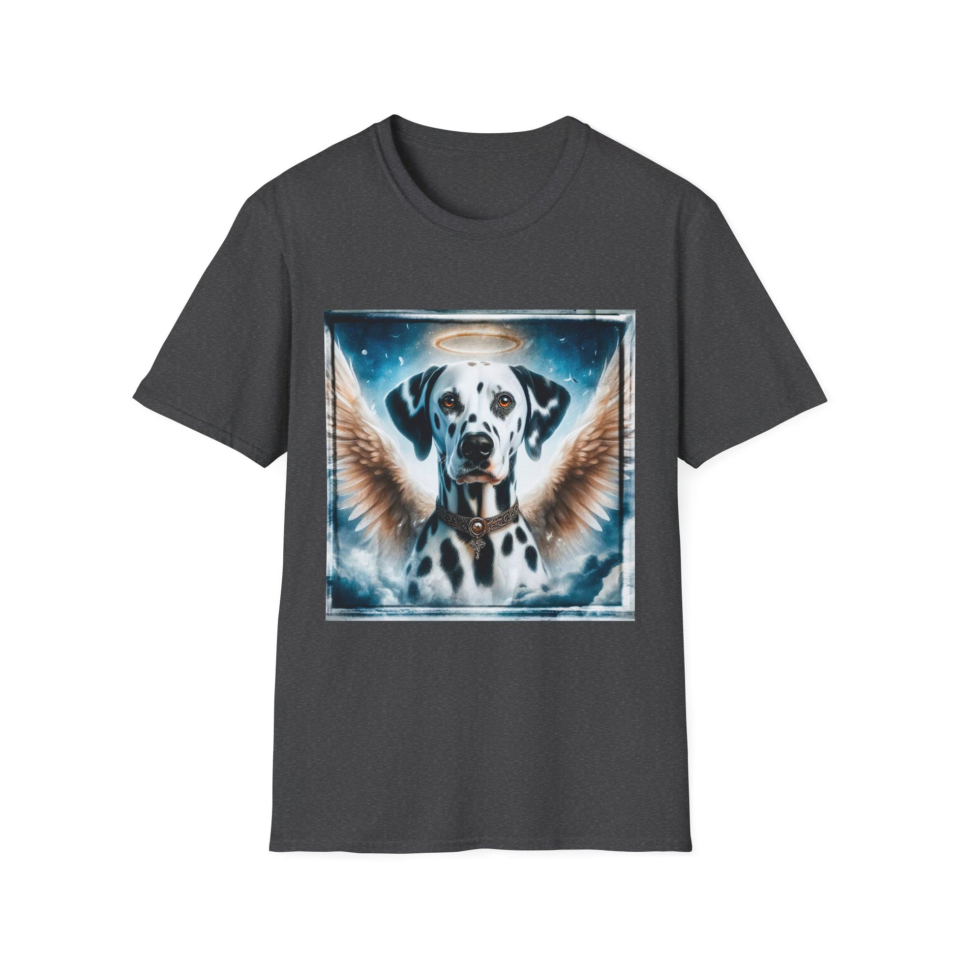 Dalmatian soaring angel t shirt T-Shirt Printify XS Dark Heather