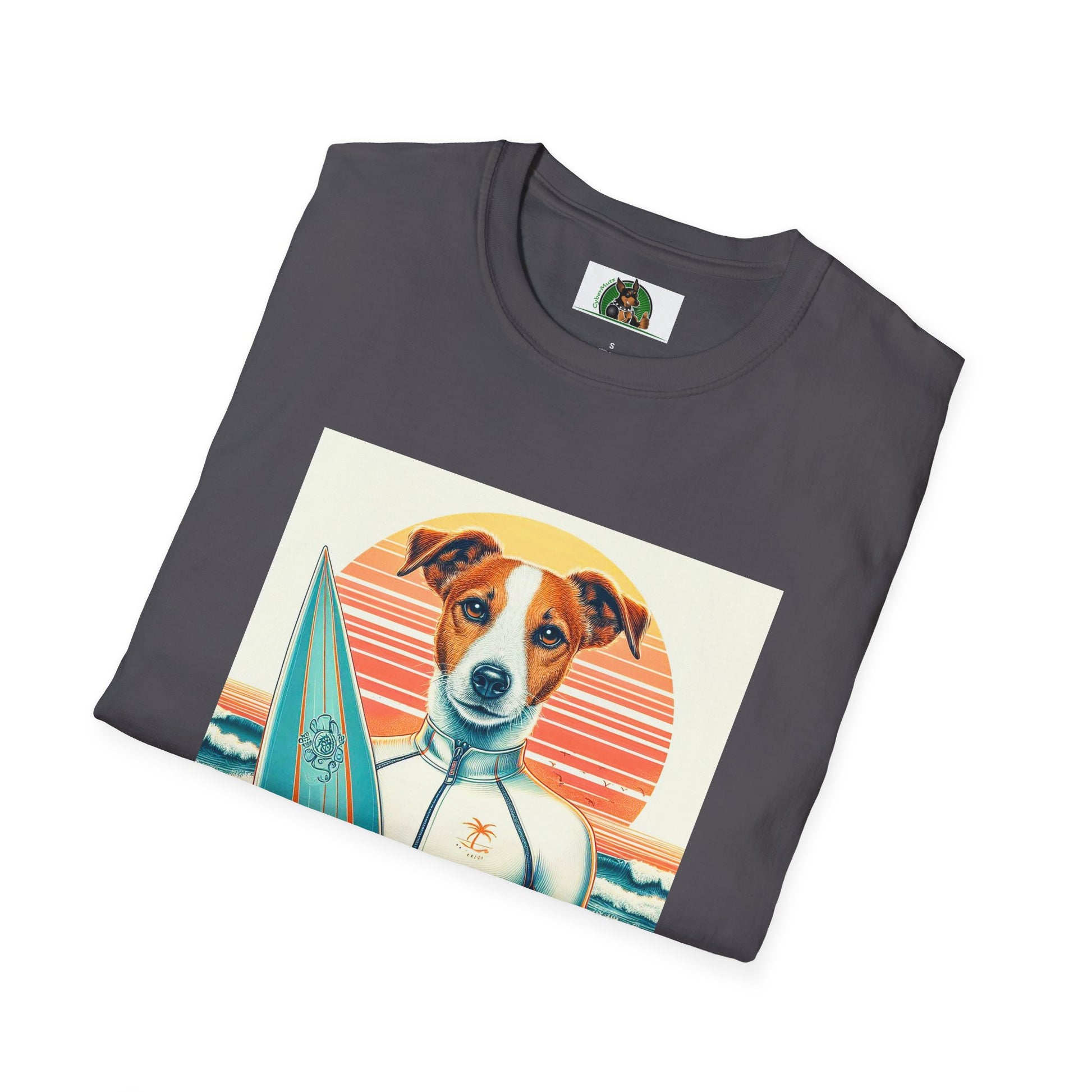 Jack Russell Wet Suit Surfer T-Shirt Printify