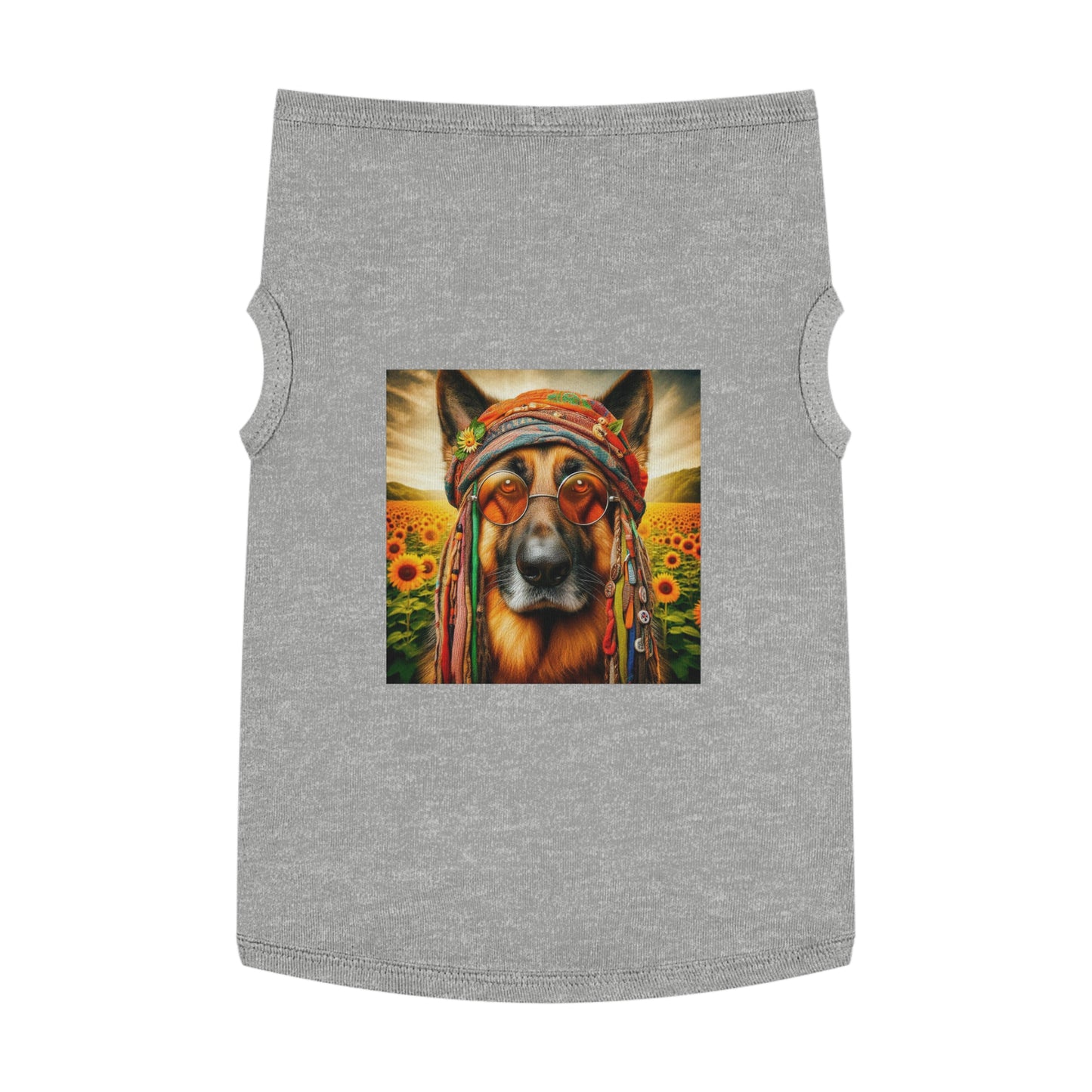 German Shepherd flower hippie Pets Printify XL Heather