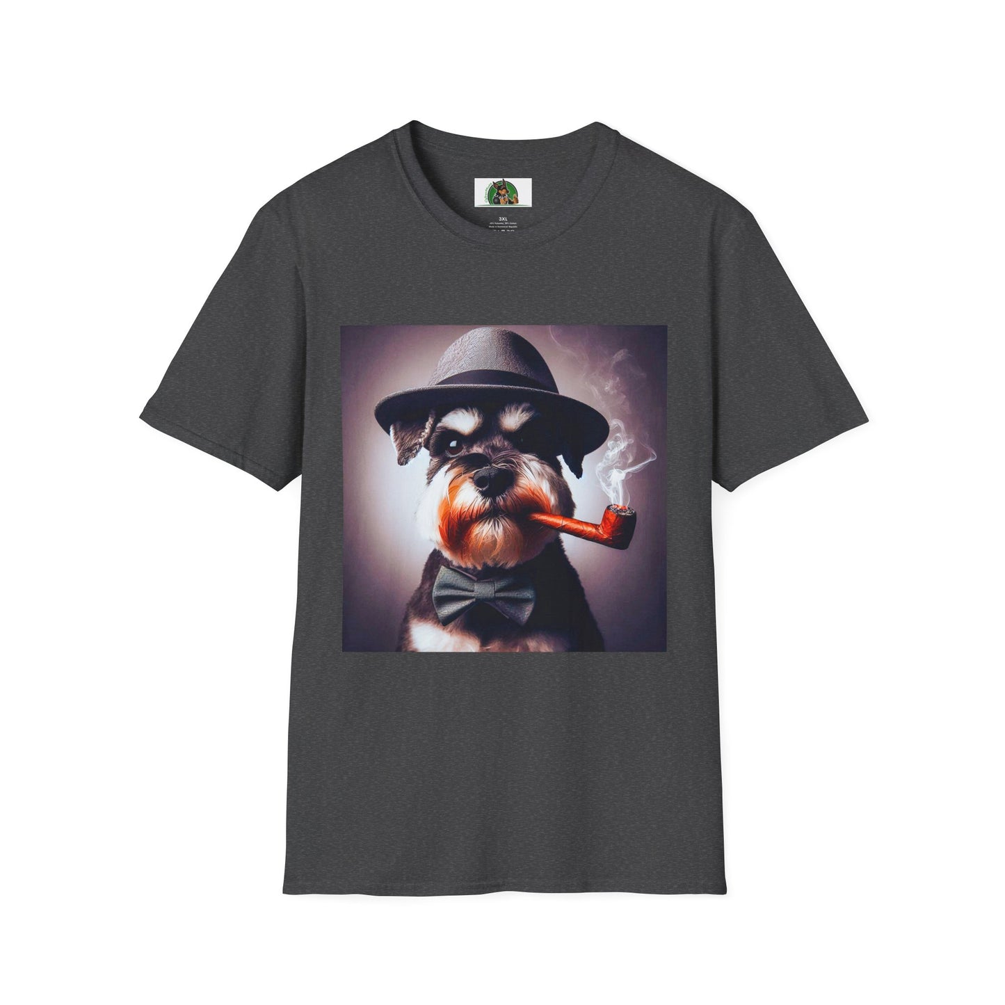 Miniature Schnauzer cigar smoking shirt T-Shirt Printify XS Dark Heather