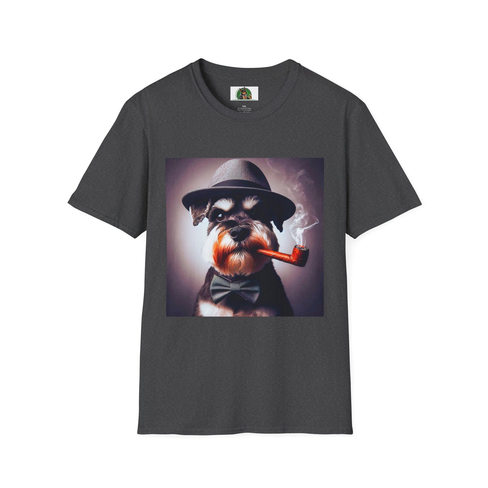 Miniature Schnauzer cigar smoking shirt T-Shirt Printify XS Dark Heather
