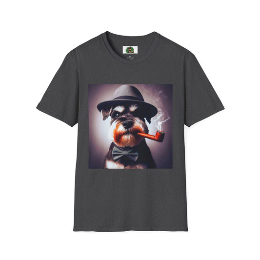 Miniature Schnauzer cigar smoking shirt T-Shirt Printify XS Dark Heather