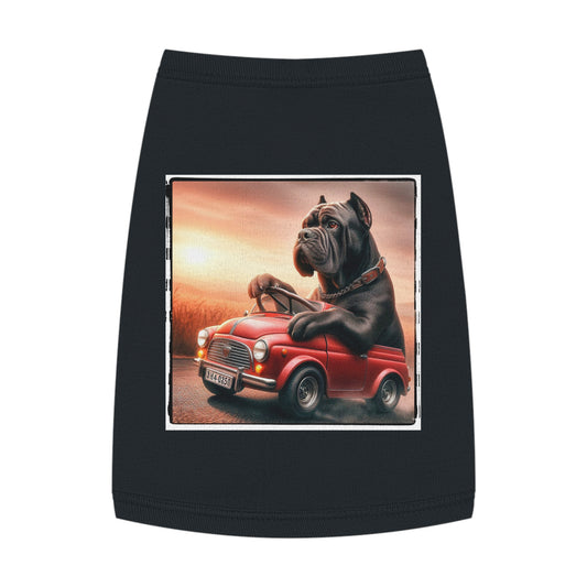 Wacky Pet Tank Top Cane Corso Dog In Small Car Pets Printify M Black