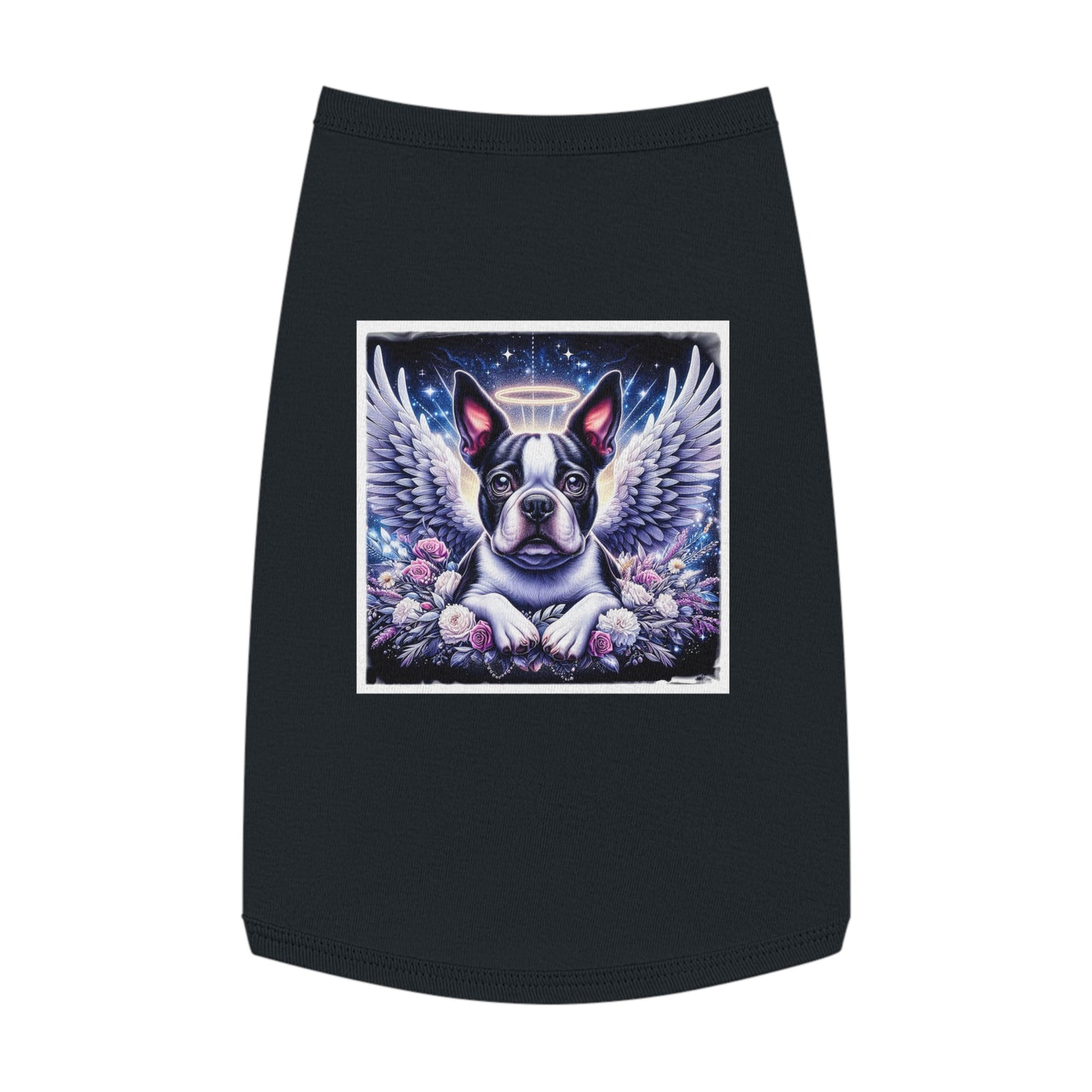 Pet Tank Top Boston Terrier Silver Angel Pets Printify L Black 