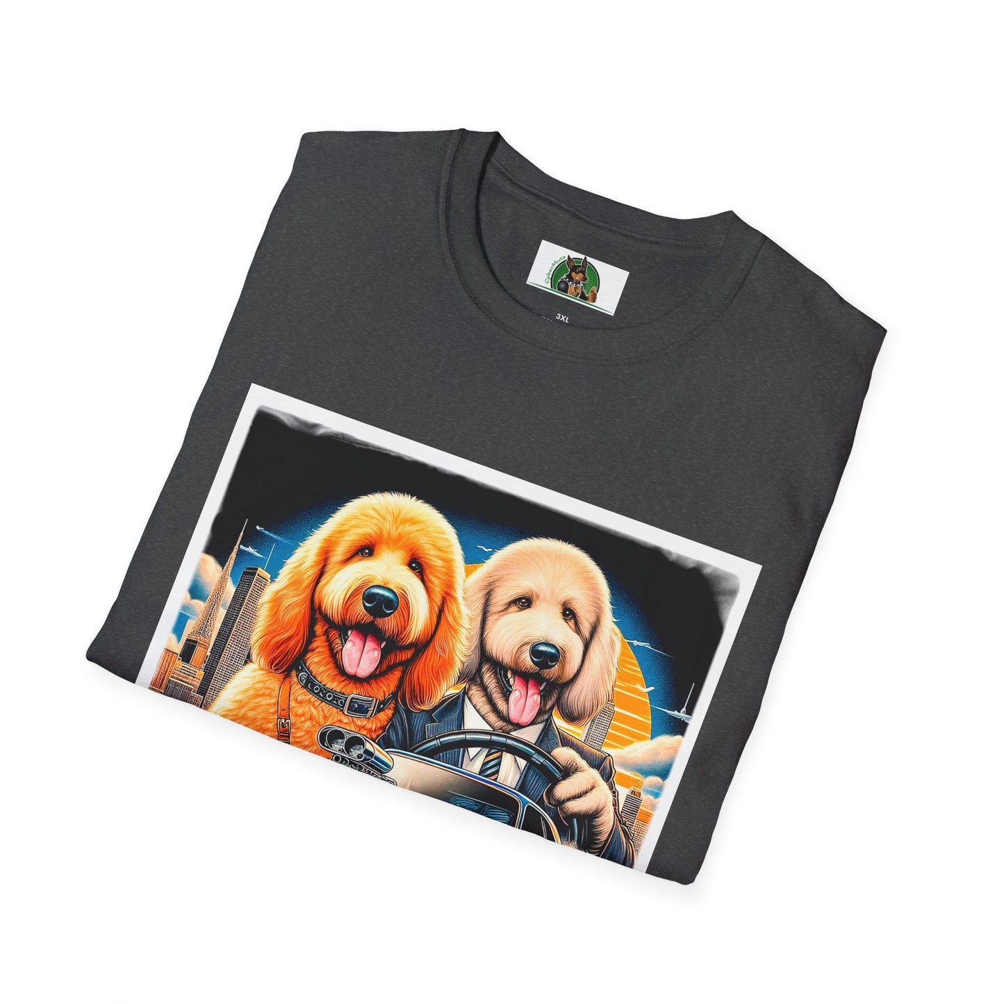 Golden Doodle cool car t shirt T-Shirt Printify