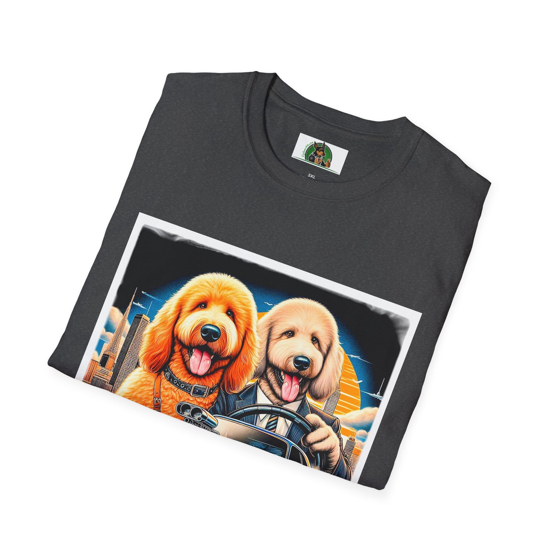 Golden Doodle cool car t shirt T-Shirt Printify