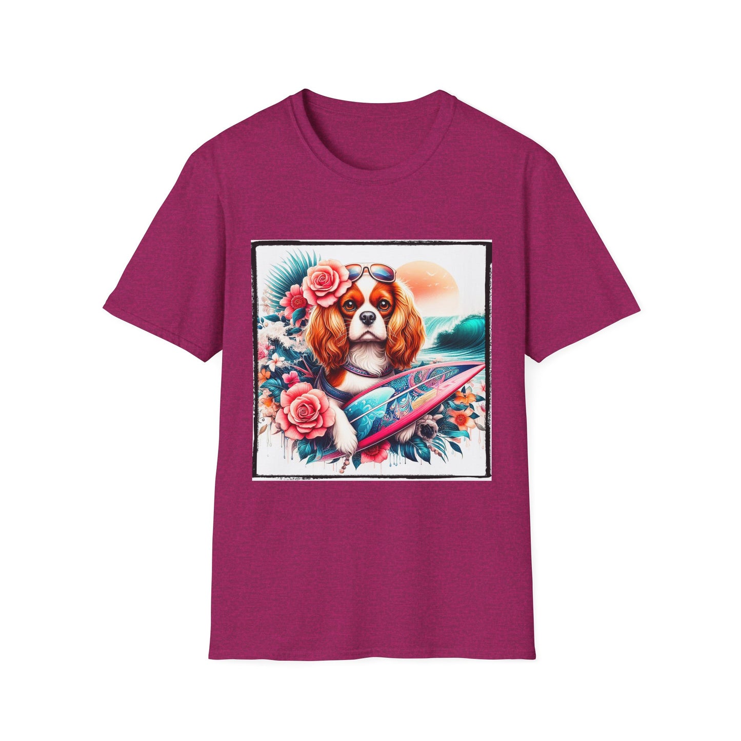 Cavalier King Charles Spaniel T-Shirt Printify S Antique Heliconia 