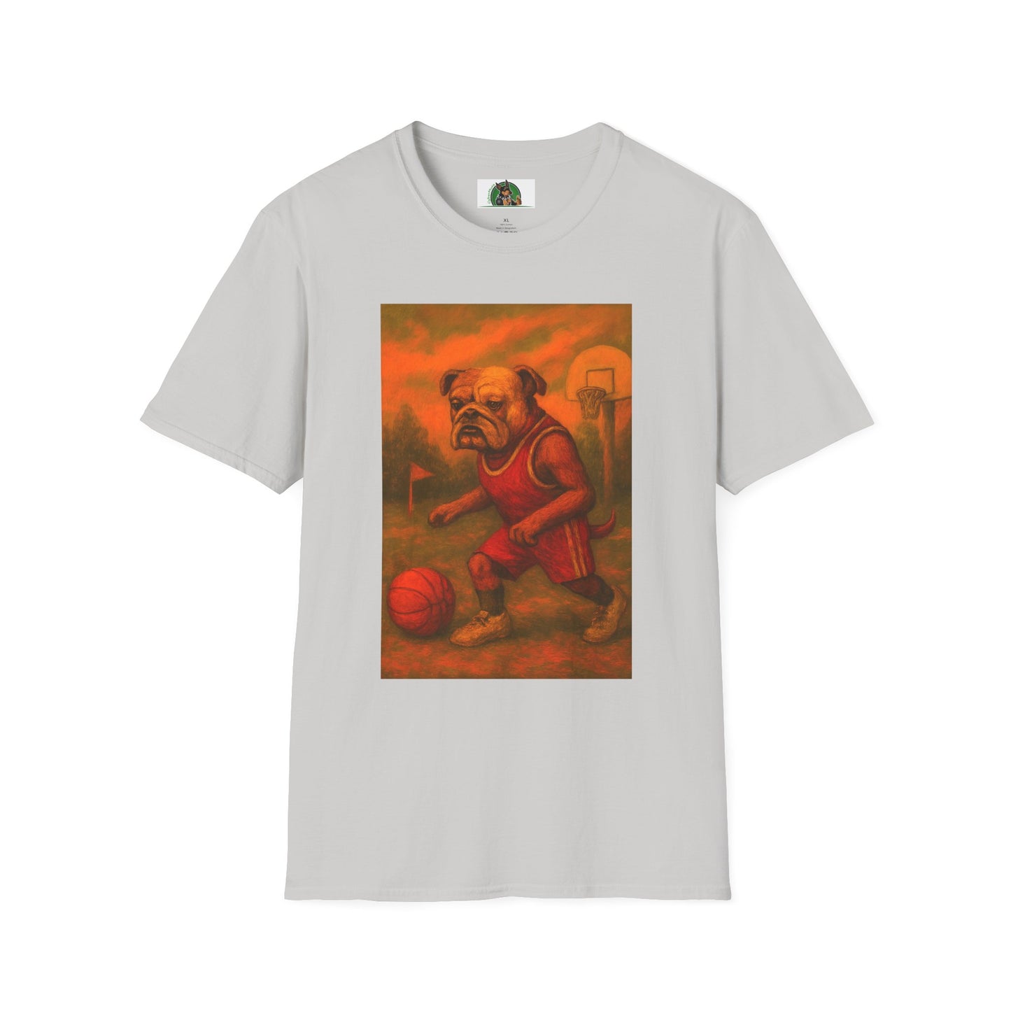 Bulldog Basketball T-Shirt - Unisex Sports Tee T-Shirt Printify Ice Grey S