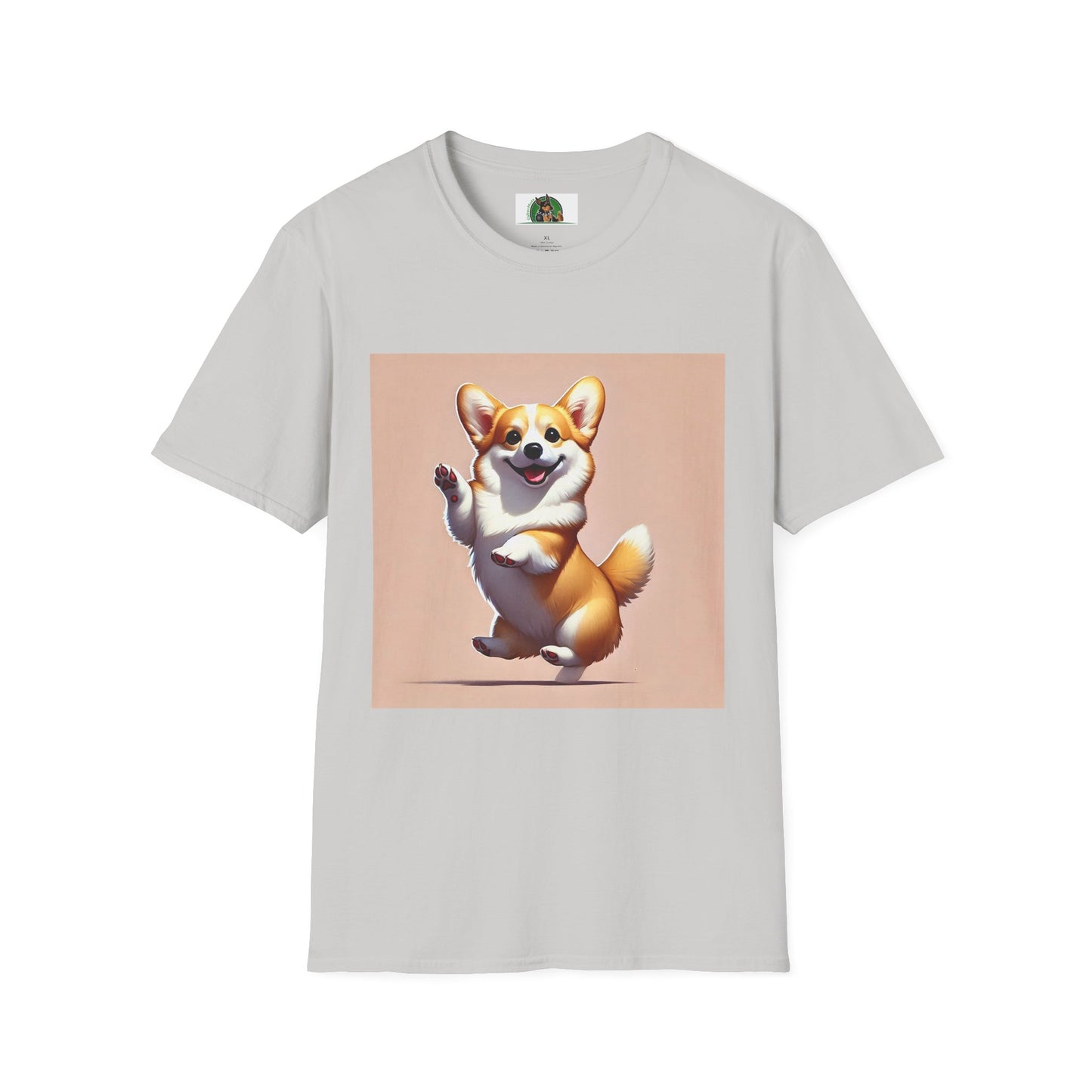 Dancing Pembroke Welsh Corgi T-Shirt T-Shirt Printify S Ice Grey