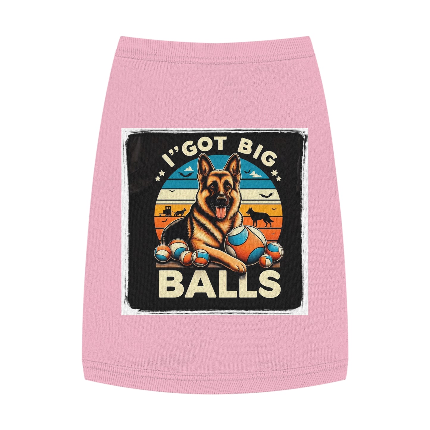 Dog Tank Top German Shepherd balls Pet Apparel Pets Printify M Pink