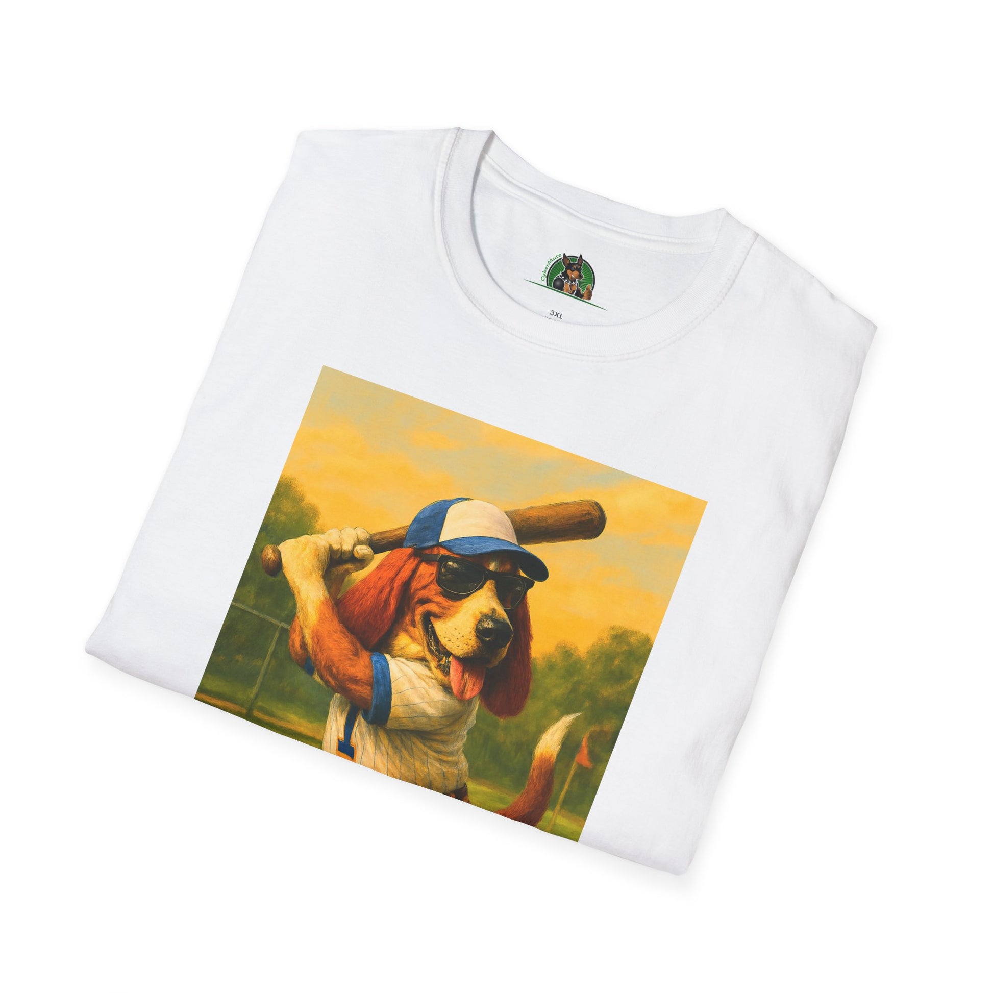 Sports Baseball Bassett Hound T-Shirt T-Shirt Printify