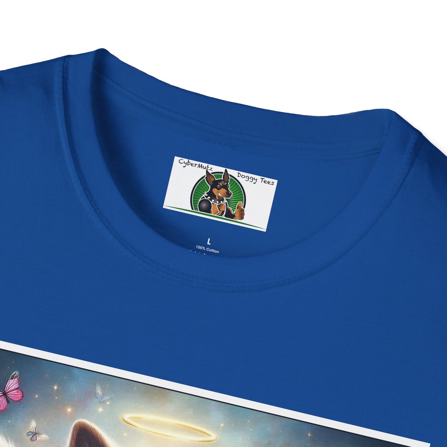 German Shepherd Dog "Rainbow Bridge" Unisex Softstyle T-Shirt T-Shirt Printify