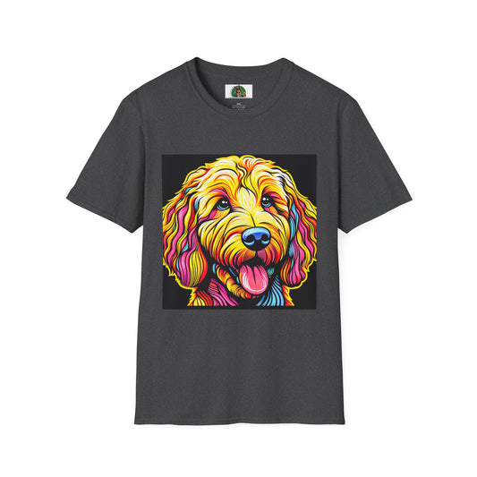 Golden Doodle pretty colors t shirt T-Shirt Printify XS Dark Heather