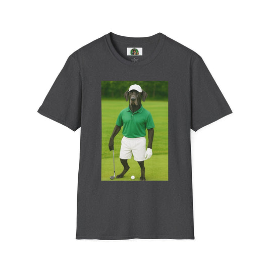 Great Dane Golf T-Shirt — Playing Golf Sports Dog Tee T-Shirt Printify Dark Heather S