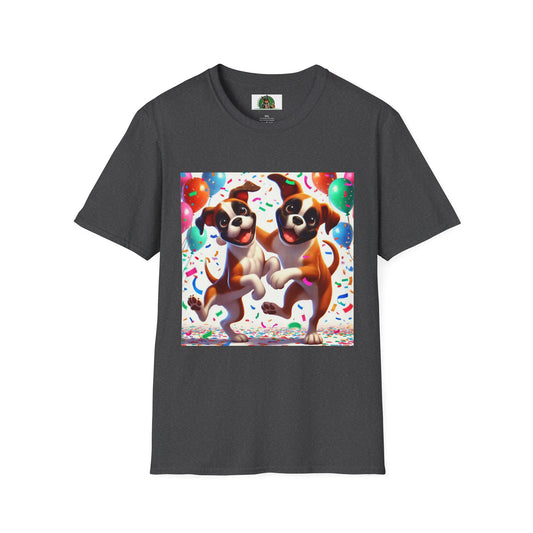 Boxer Dancing Dog T-Shirt - Fun and Playful Unisex Tee T-Shirt Printify XS Dark Heather