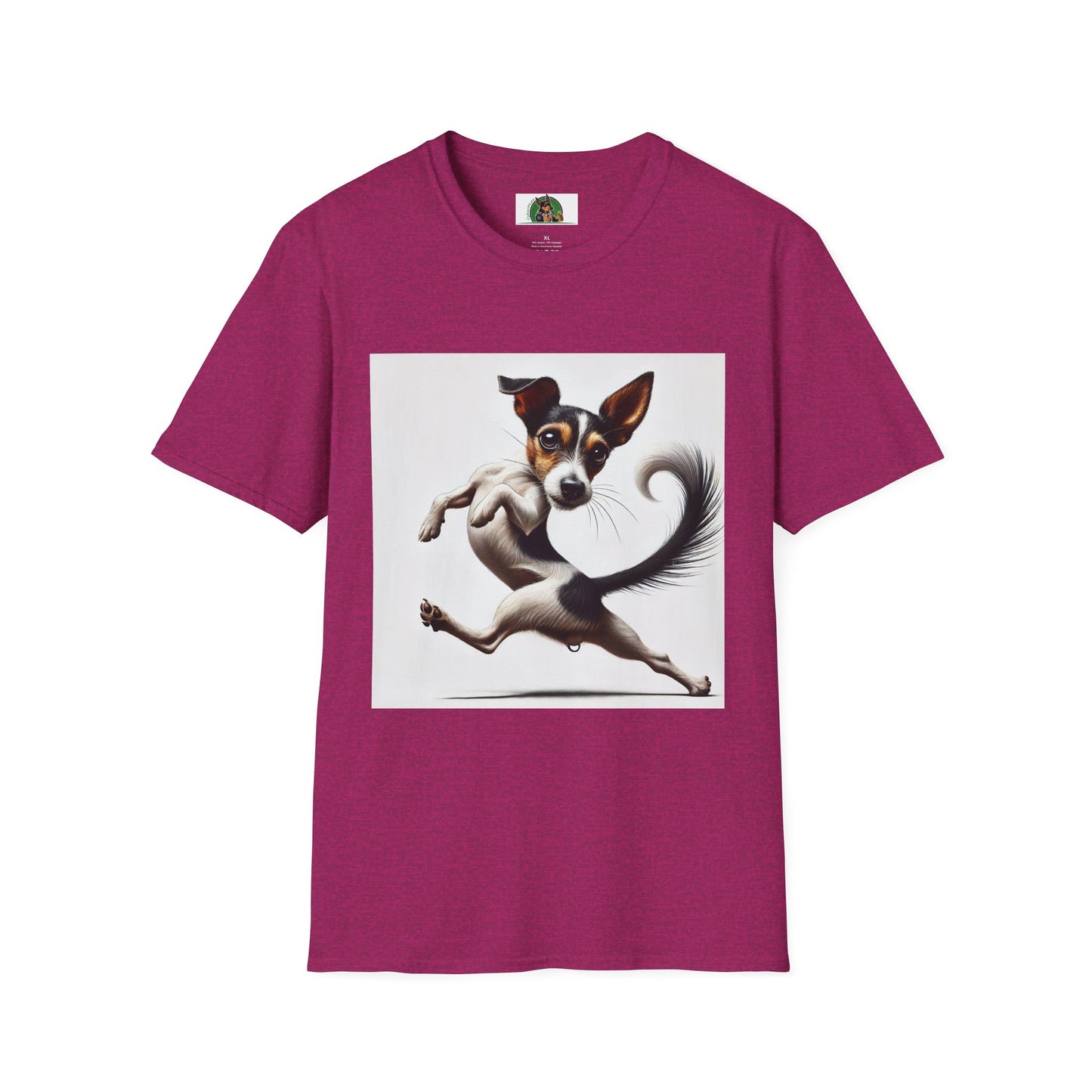 Dancing Rat Terrier T-Shirt T-Shirt Printify S Antique Heliconia