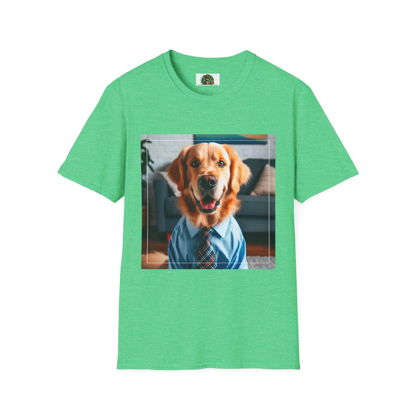 Golden Retriever T-Shirt Printify S Heather Irish Green