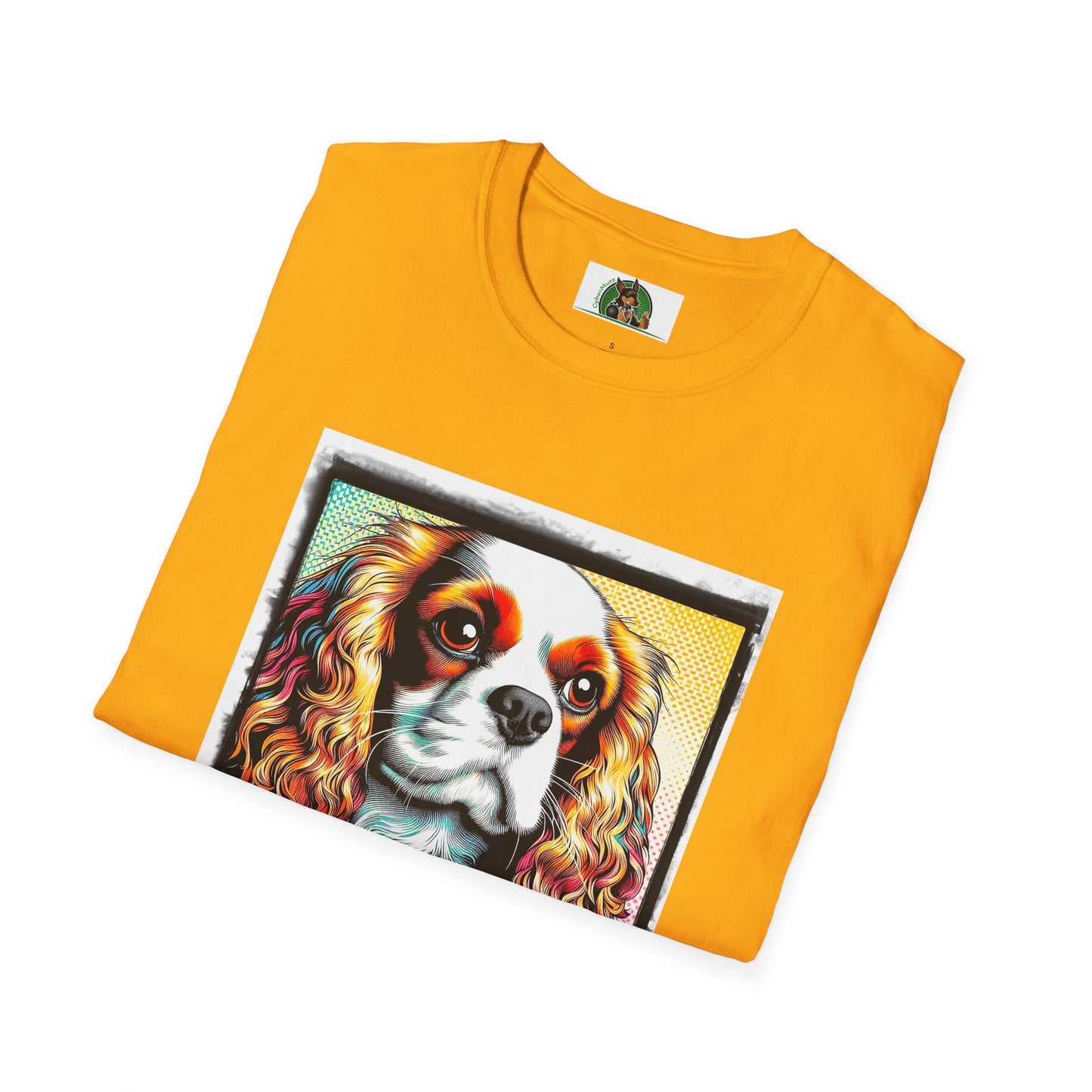 Cavalier King Charles Spaniel Dog Wearing Heart Collar TShirt