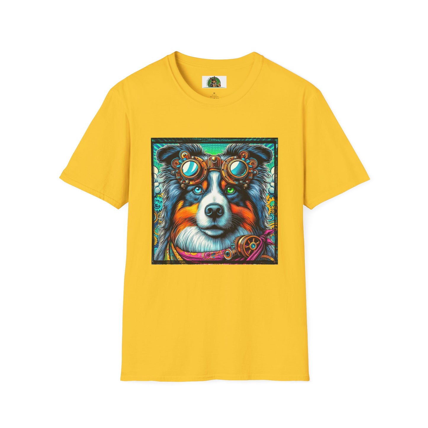 Australian Shepherd Bright Steampunk Dog T-Shirt Printify S Daisy