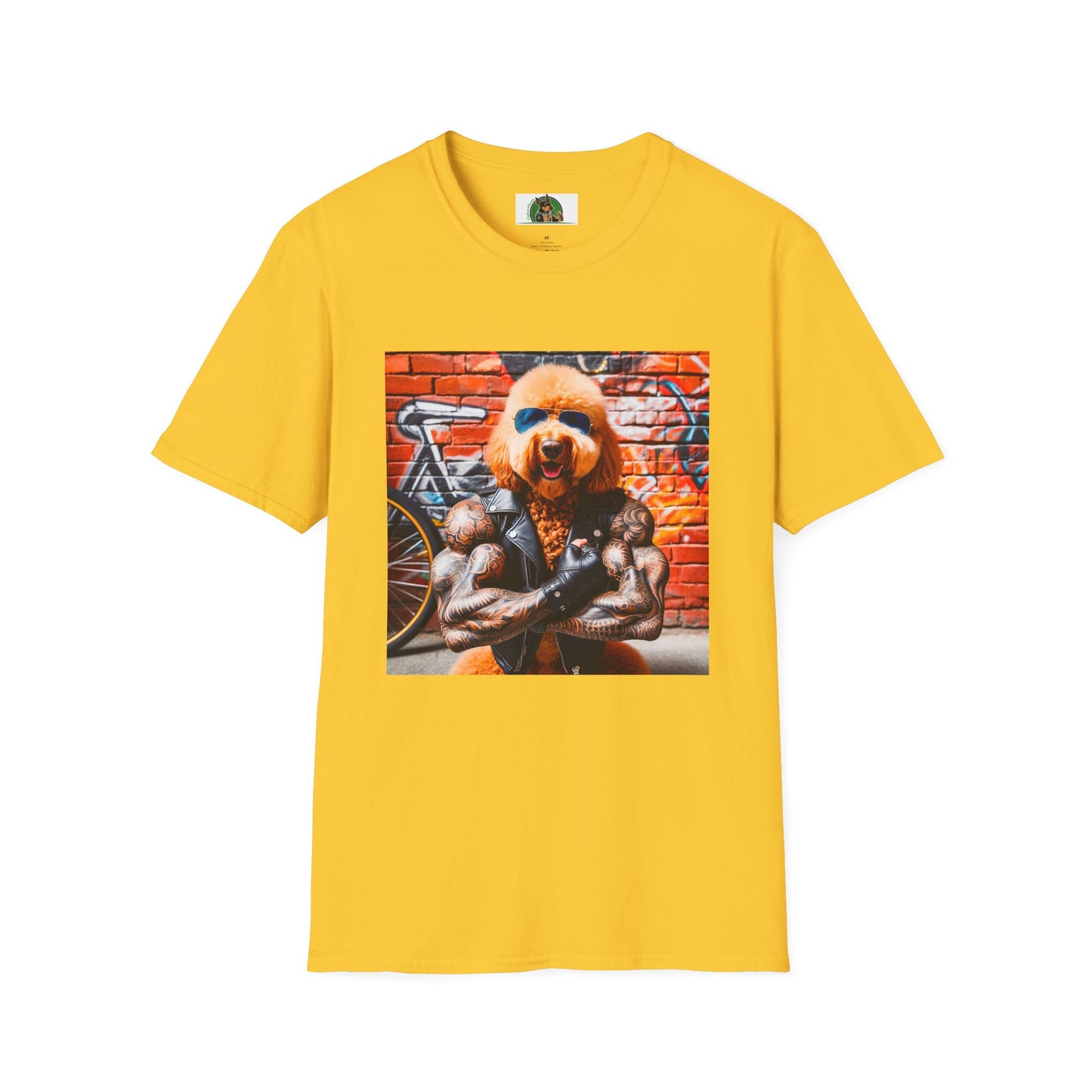 Golden Doodle tough guy muscles t shirt T-Shirt Printify S Daisy