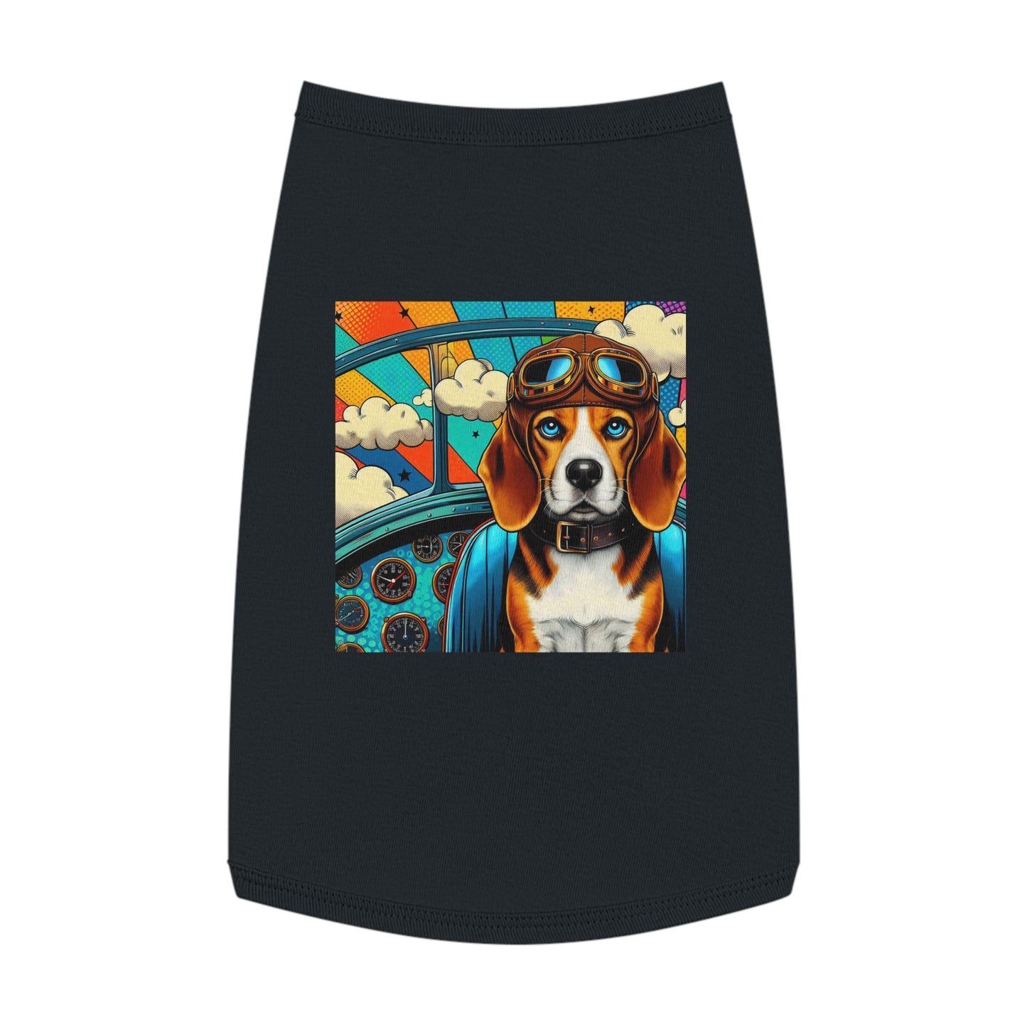 Pet Tank Top Beagle Pilot Dog Pets Printify L Black 