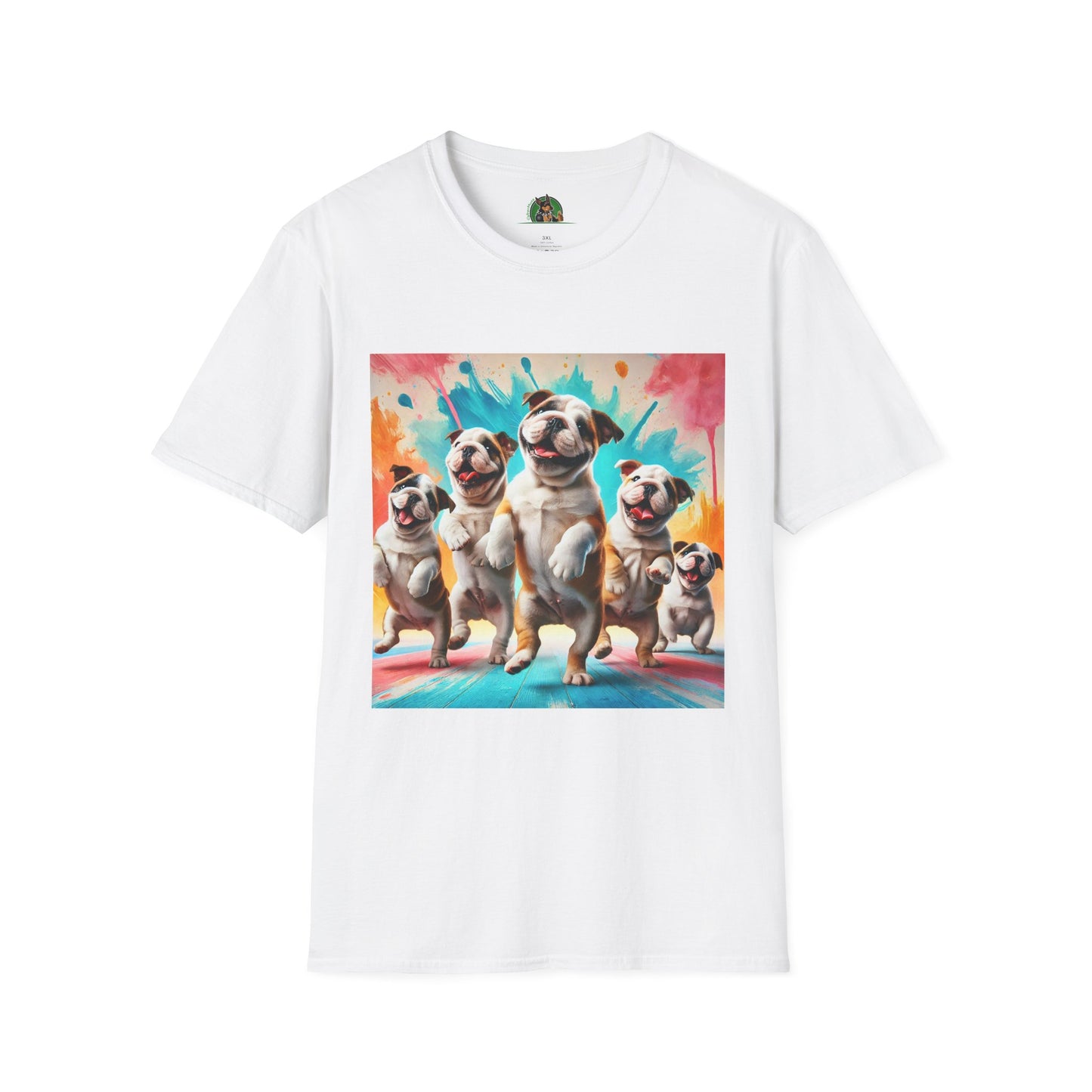 Bulldog Dancing T-Shirt T-Shirt Printify XS White