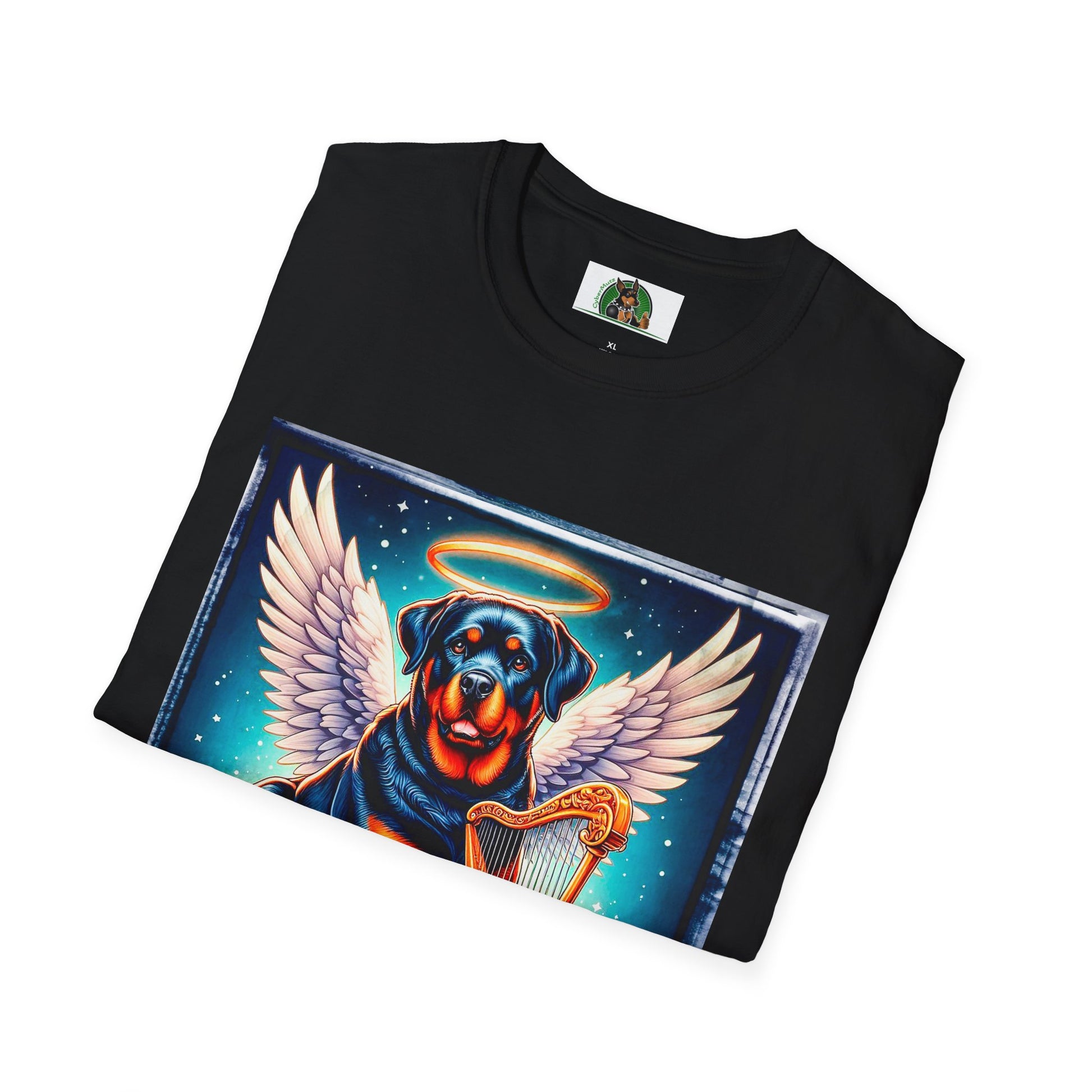 Rotteeiler sngel with harp shirt T-Shirt Printify