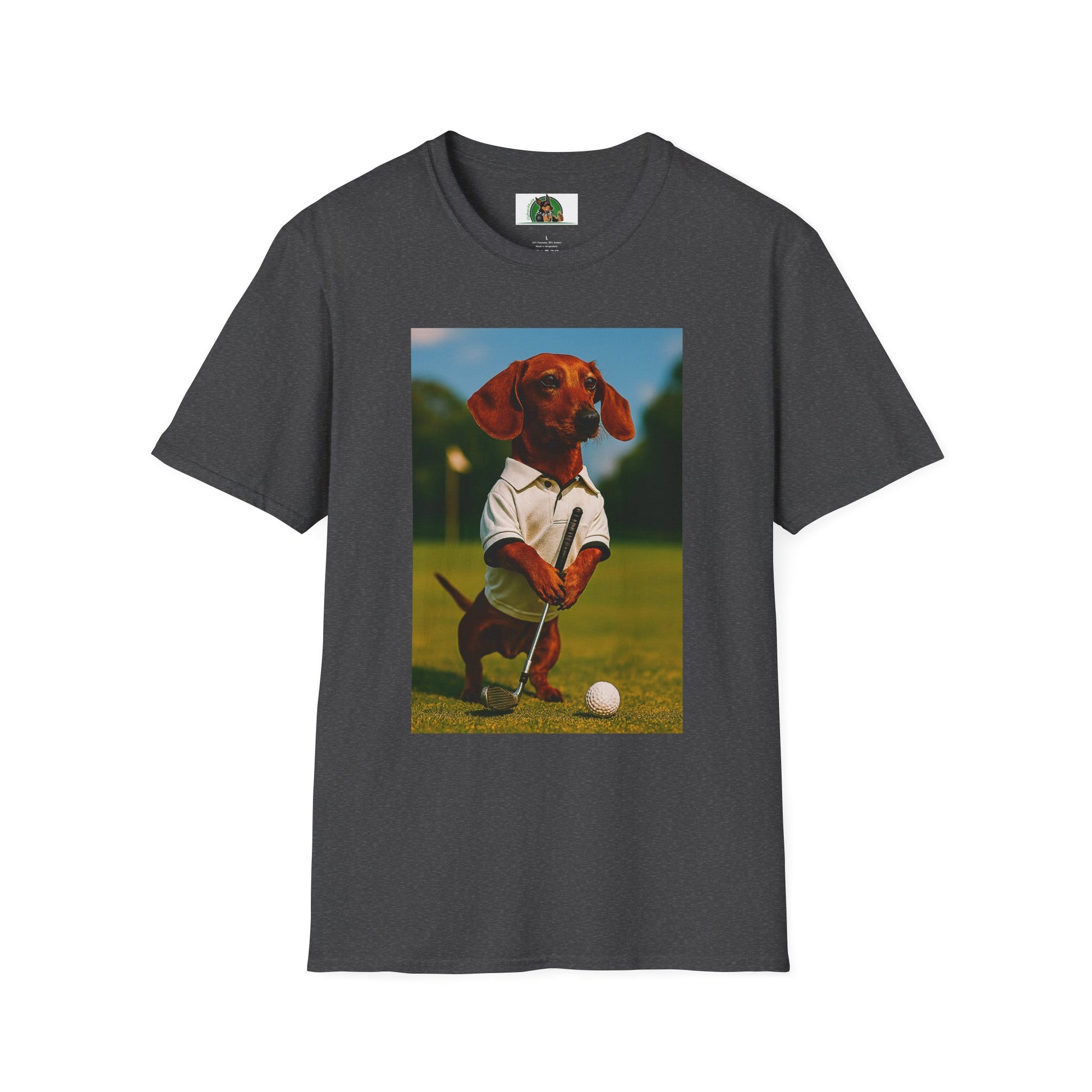 Sports Dachshund Golf T-Shirt T-Shirt Printify Dark Heather XS