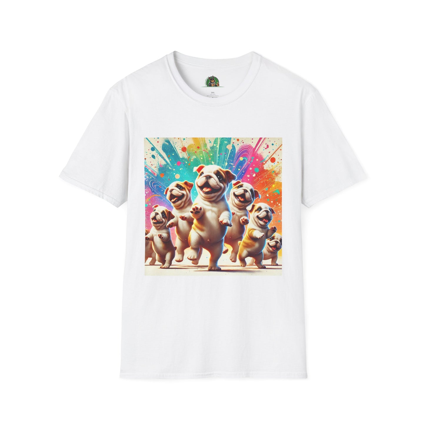 Bulldog Dancing T-Shirt T-Shirt Printify XS White