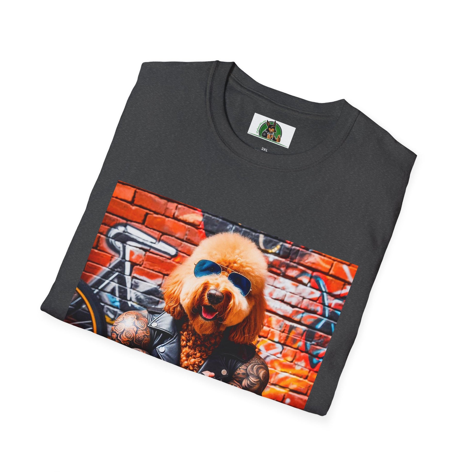 Golden Doodle tough guy muscles t shirt T-Shirt Printify