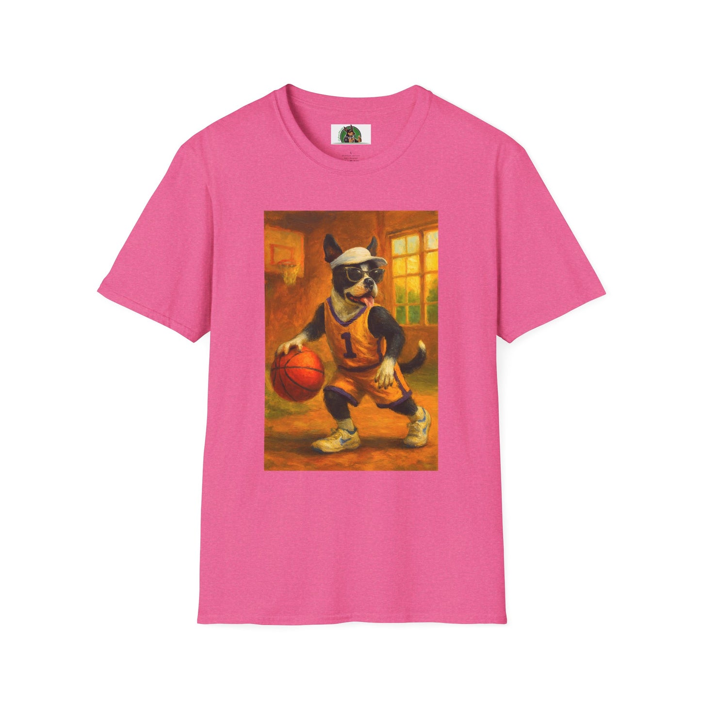 Sports Beagle Basketball T-Shirt T-Shirt Printify Heather Heliconia S