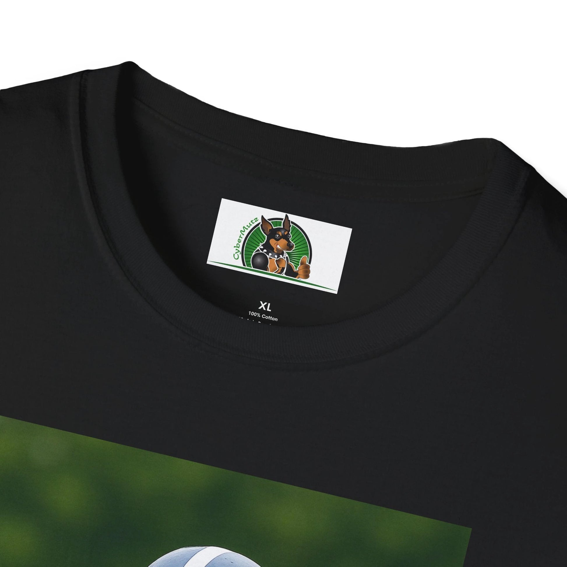Golden Doodle Playing Football T-Shirt — Sports Dog Lover Tee T-Shirt Printify