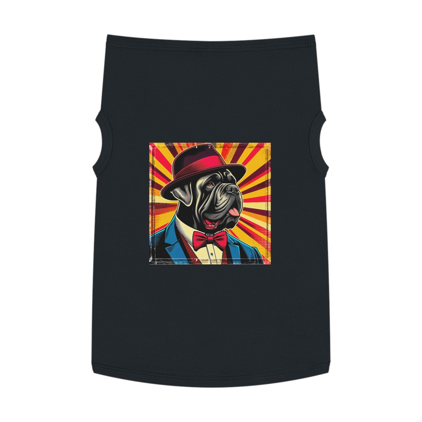 Pet Tank Top Cane Corso Dog In Suit And Hat Pets Printify XL Black 