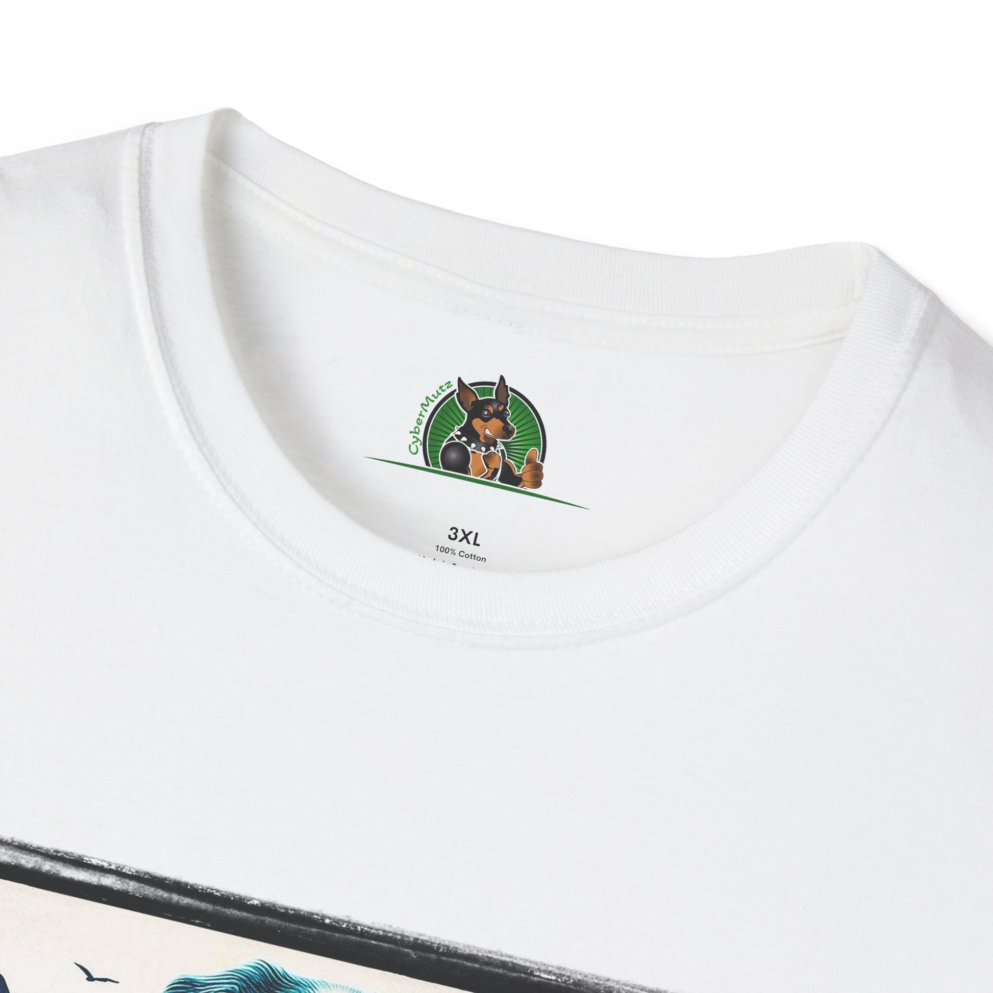 Australian Shepherd Turquoise Surf Board Beach Dog T-Shirt Printify