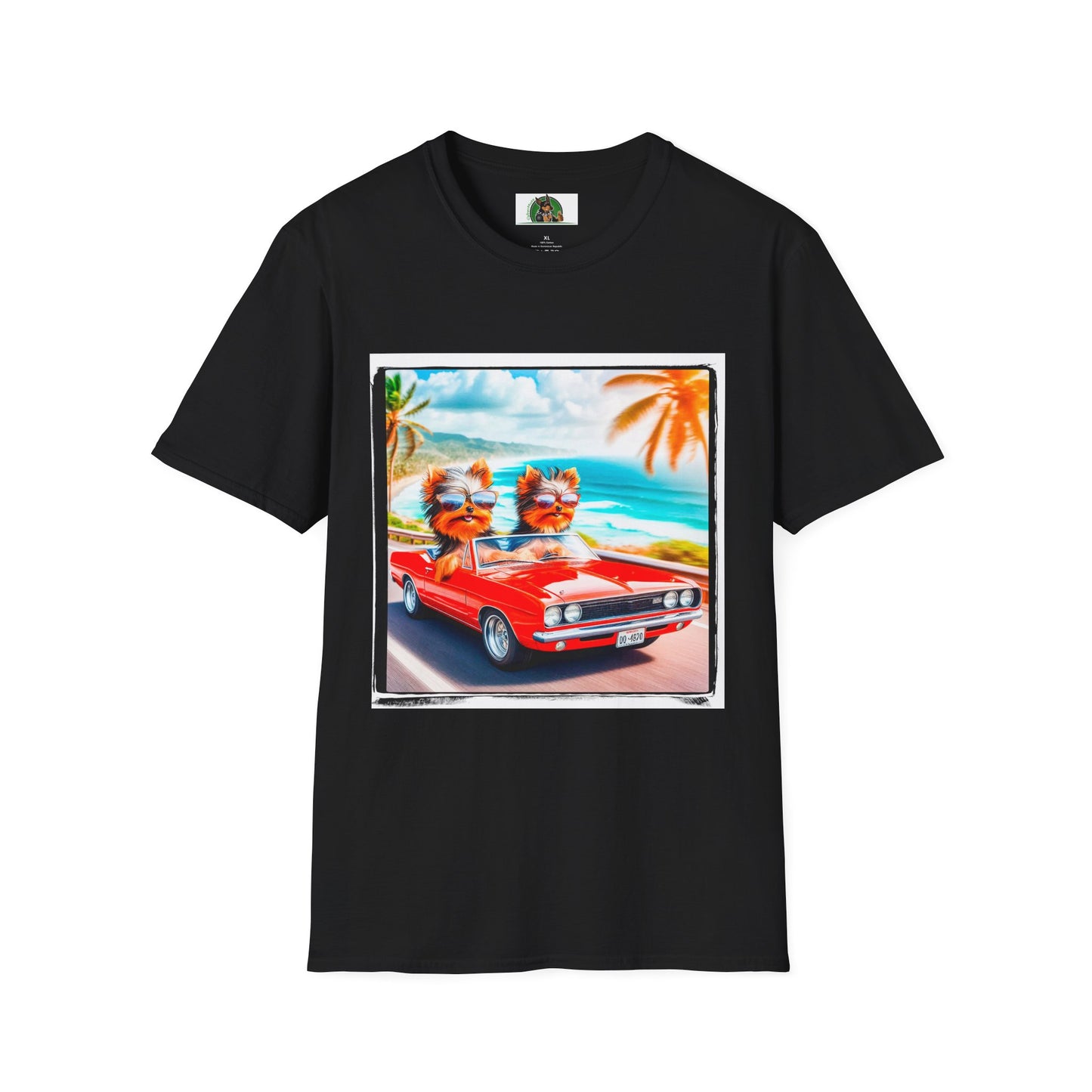Yorkie beach cruising shirt T-Shirt Printify XS Black