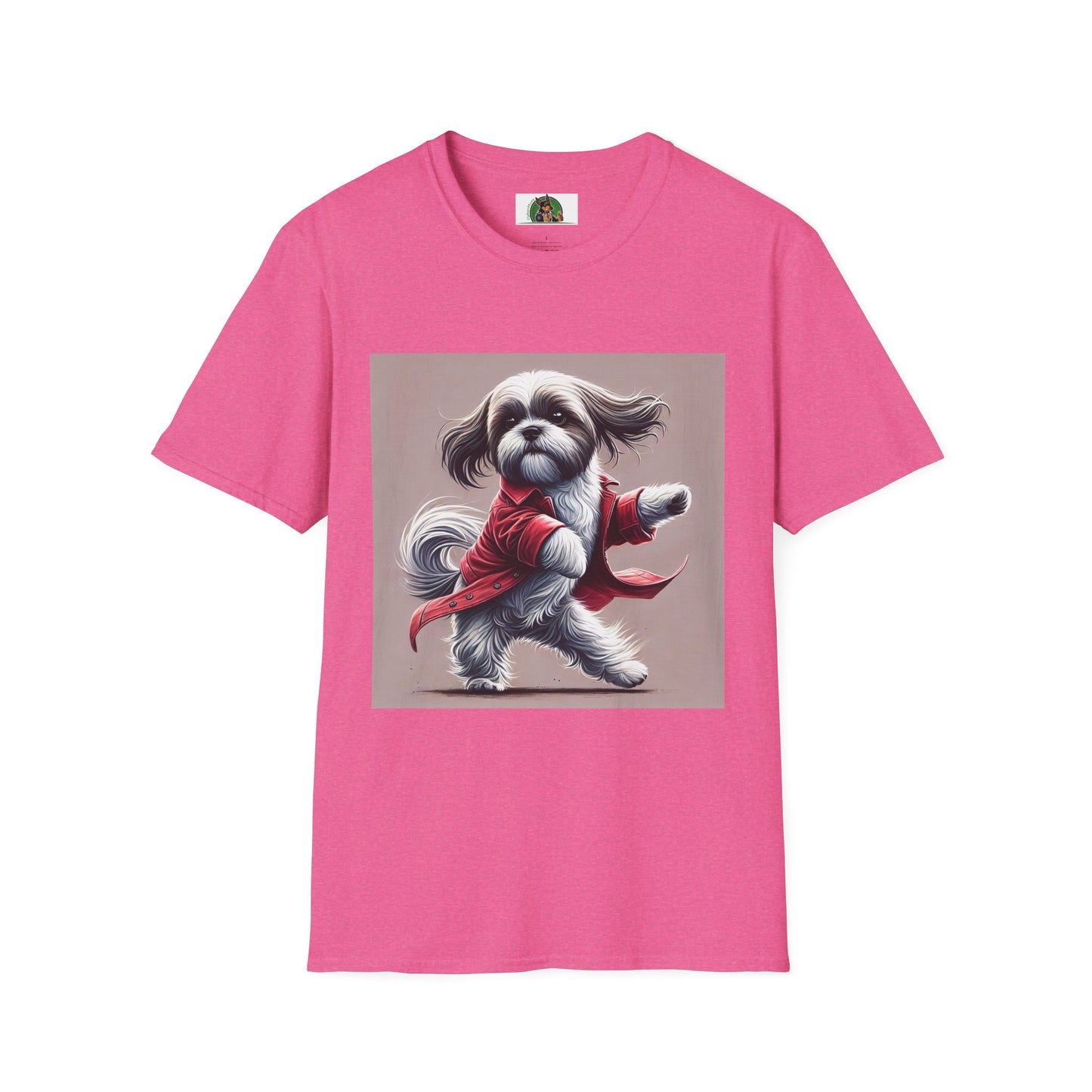 Dancing Shih Tzu T-Shirt T-Shirt Printify S Heather Heliconia