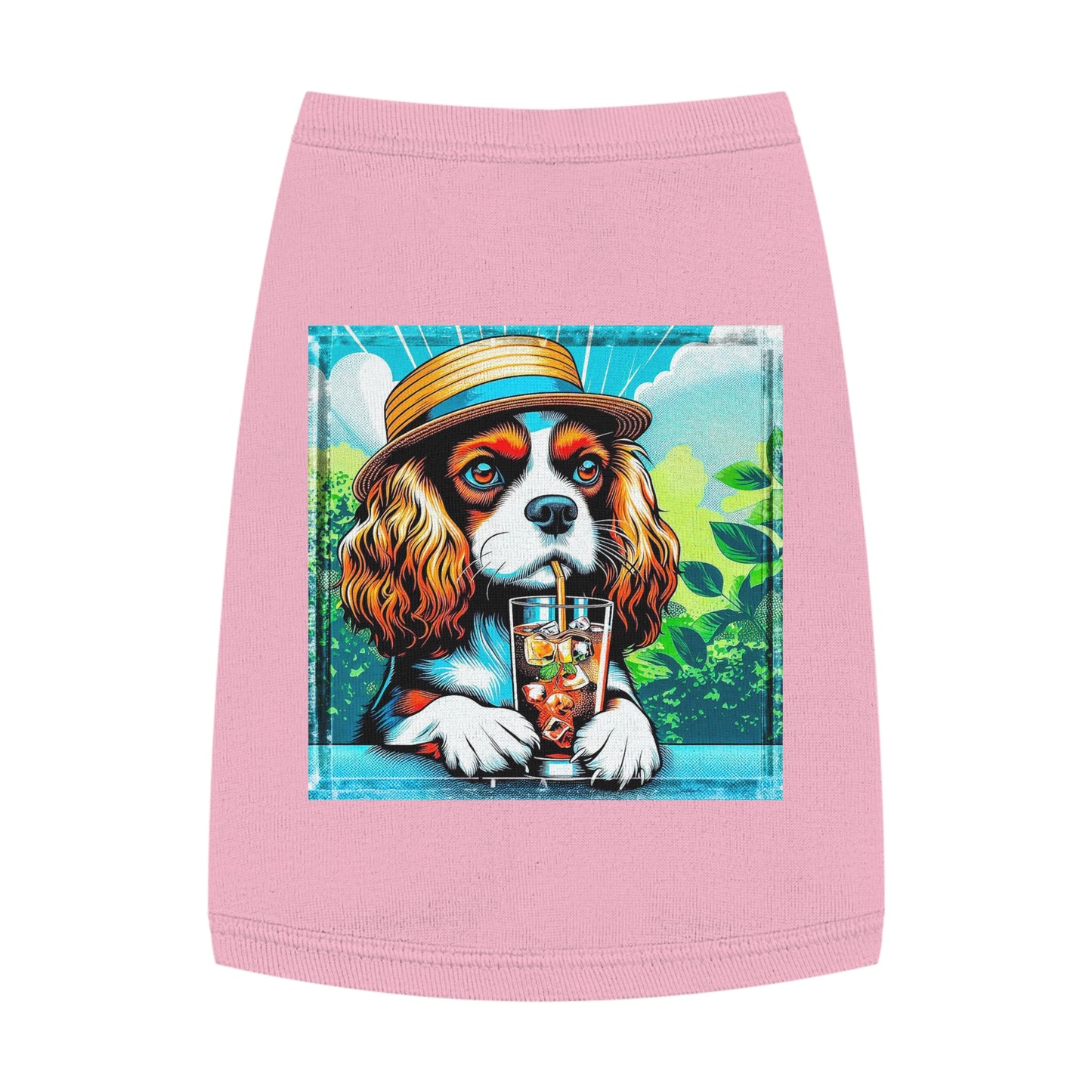 Pet Tank Top Cavalier King Charles Spaniel Tea Sipping T Shirt Pets Printify M Pink