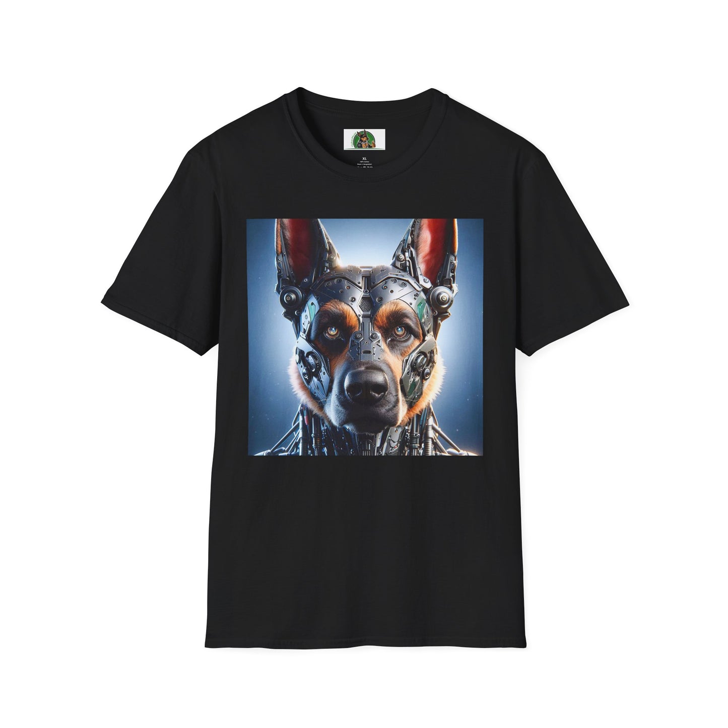 German Shepherd Metal Man T-Shirt T-Shirt Printify Black S