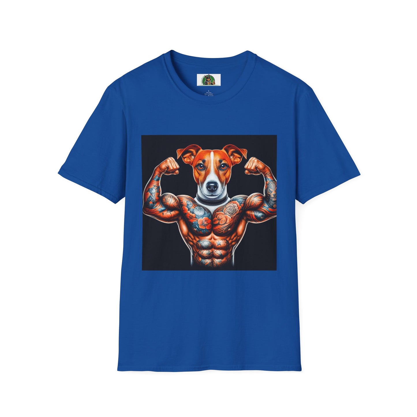 Jack Russell Tattooed Buff Dog T-Shirt Printify S Royal