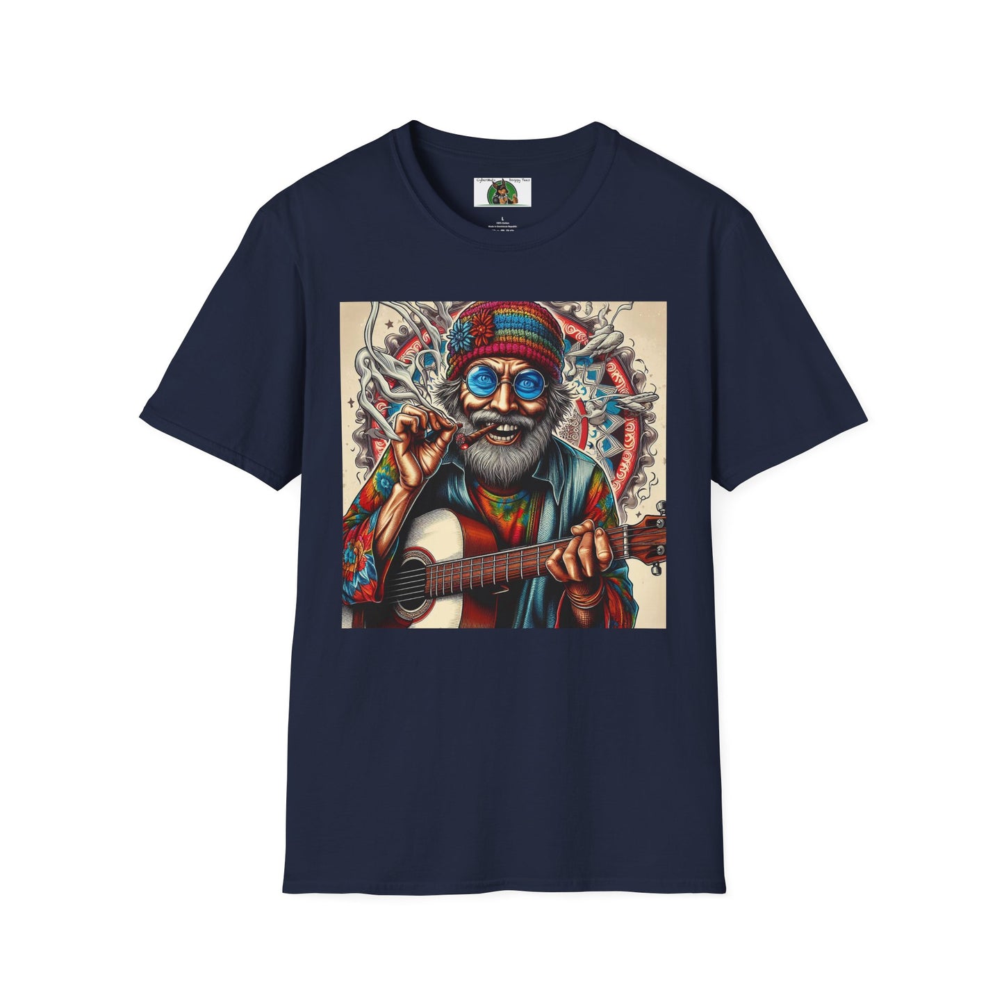 Wacky Old Hippie Dude T-Shirt Printify Navy S 