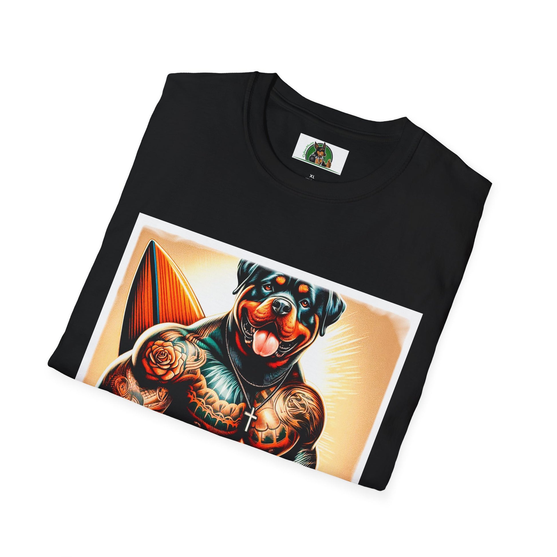 Rottweiler muscles surfer T-Shirt Printify