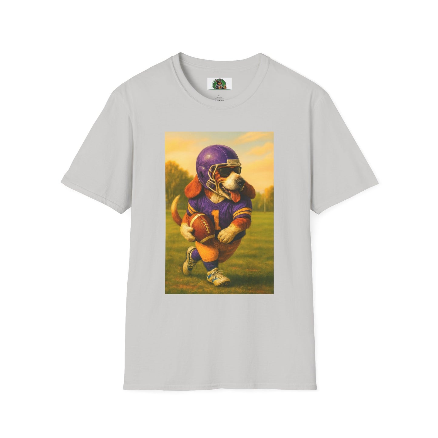 Sports Football Basset Hound T-Shirt T-Shirt Printify Ice Grey S