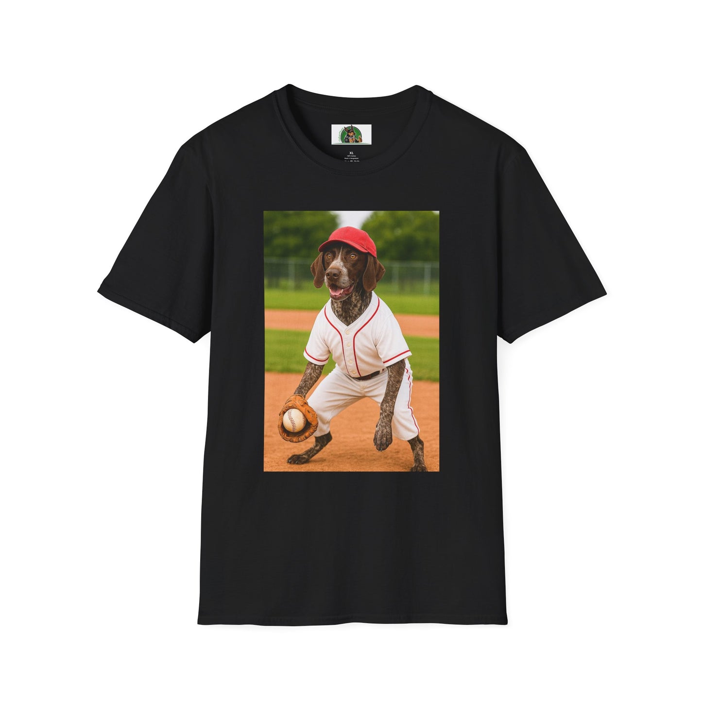 Baseball Sports German Shorthair T-Shirt T-Shirt Printify Black XS