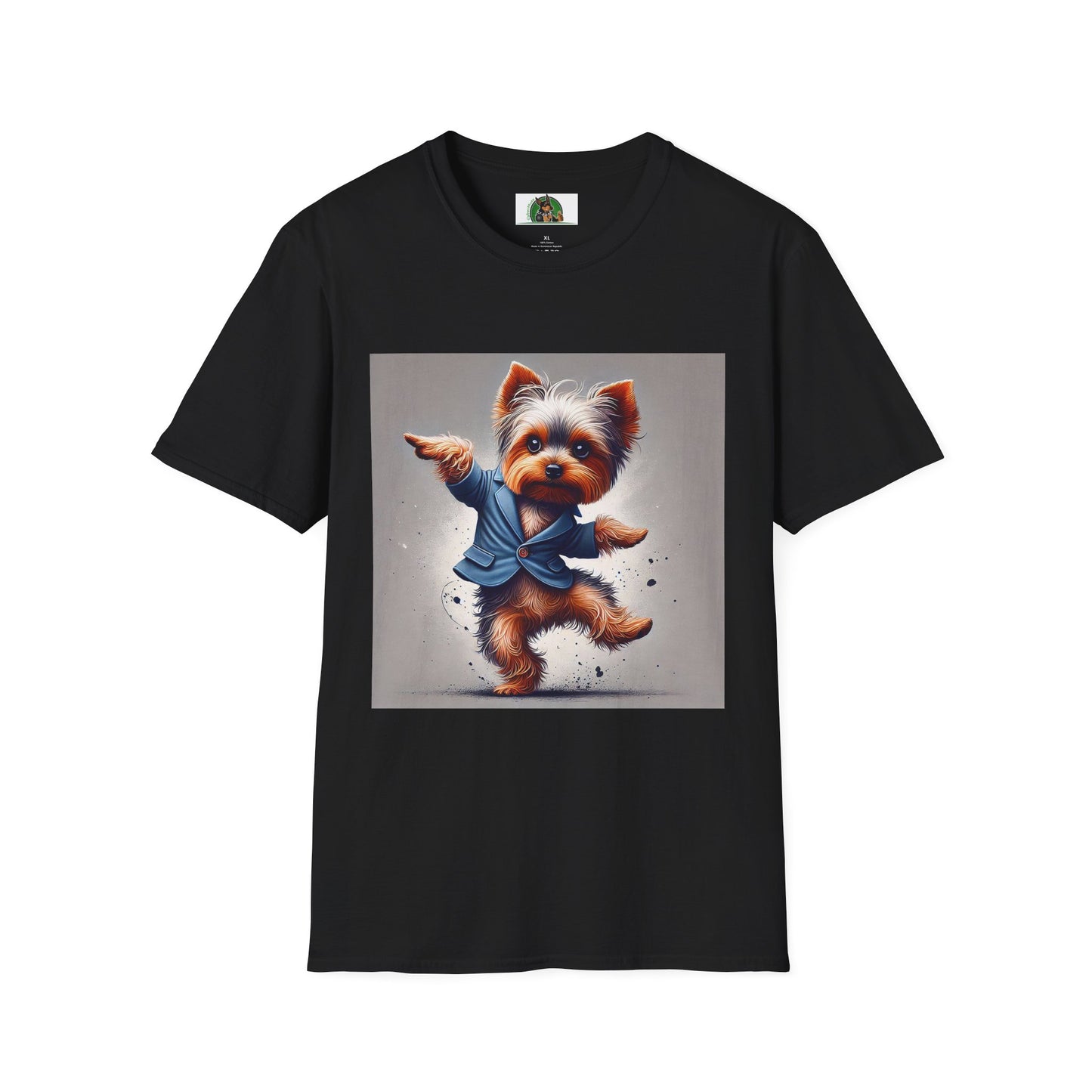 Yorkie Dancing T-Shirt T-Shirt Printify XS Black