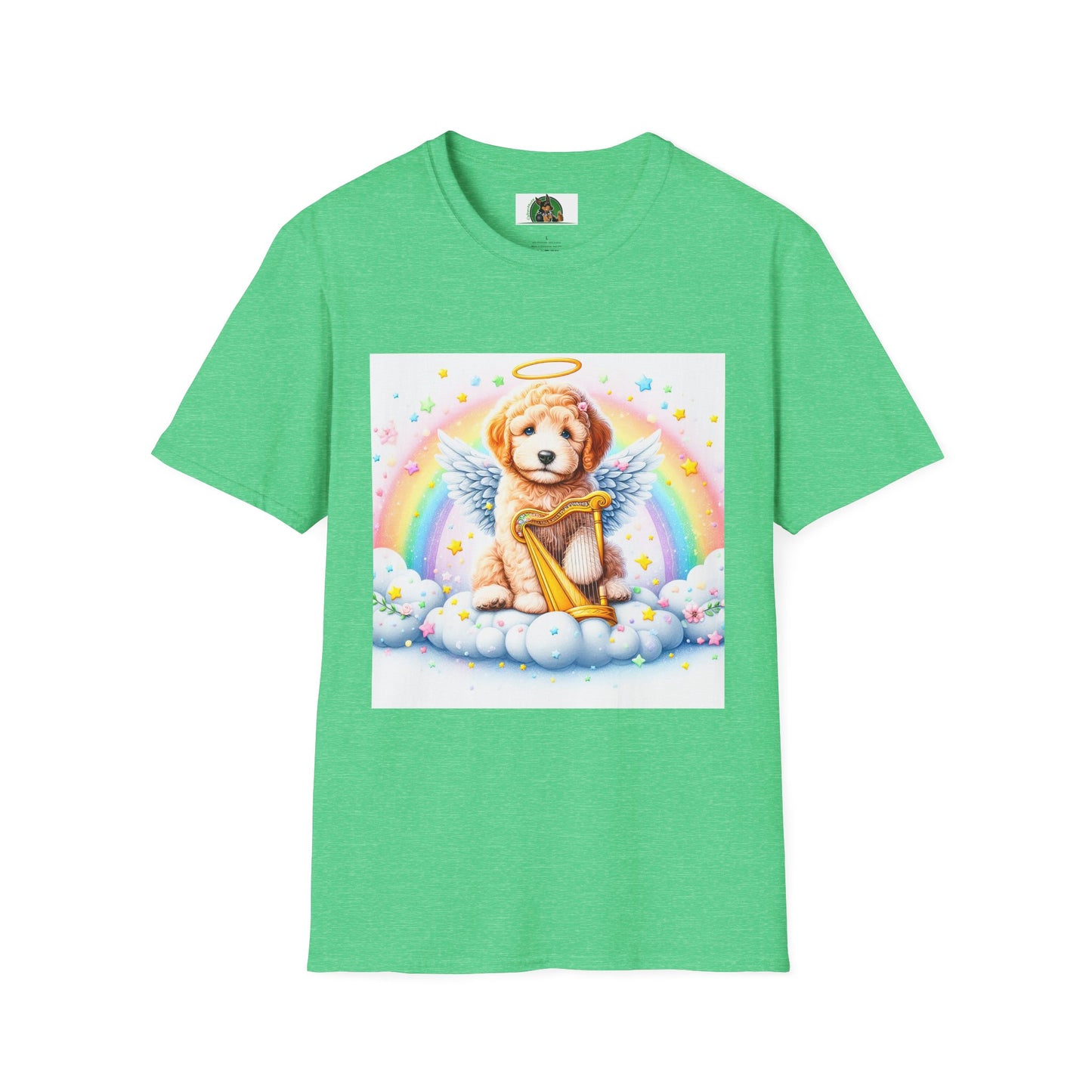 Golden Doodle colorful Angel shirt T-Shirt Printify S Heather Irish Green