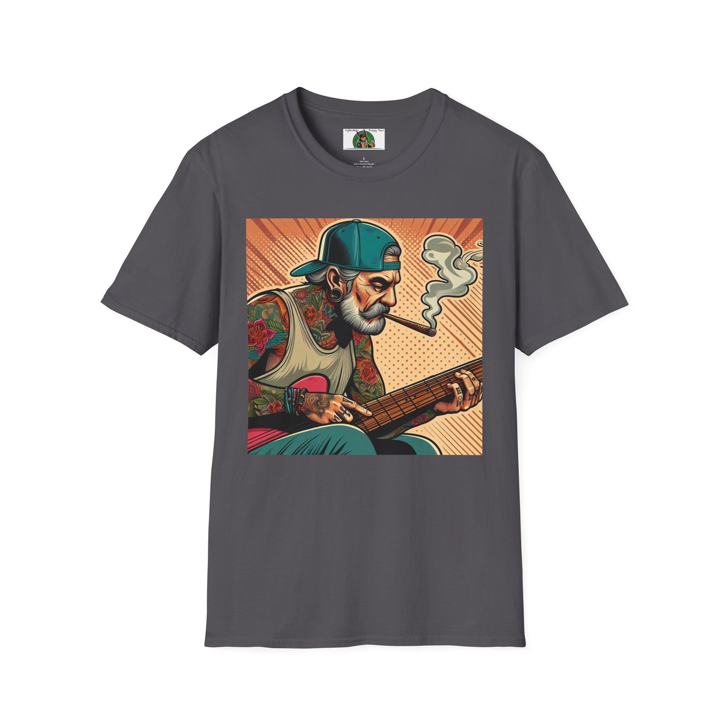 Wacky Guitar Dude T-Shirt Printify Charcoal S 