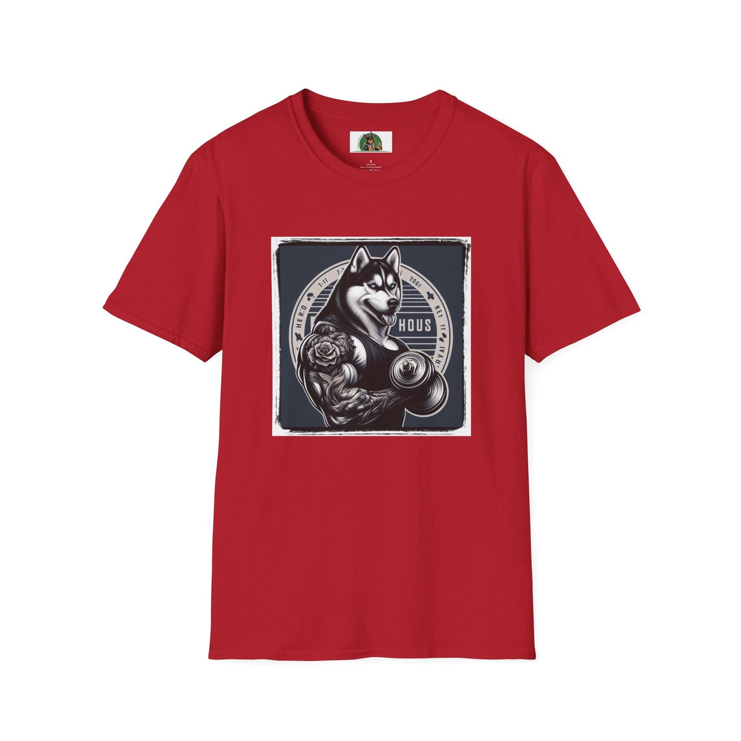 Husky T-Shirt Printify S Cherry Red 