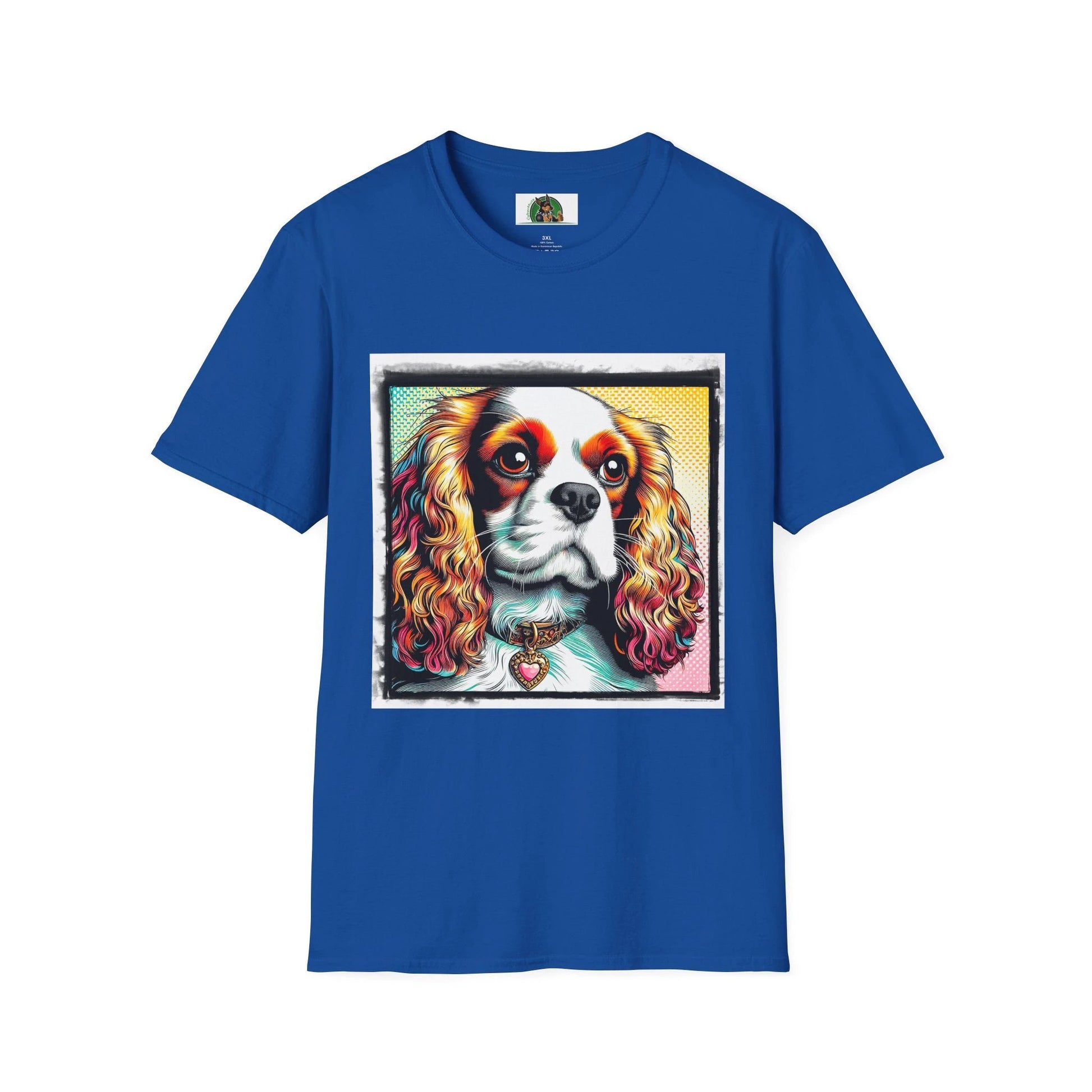 Cavalier King Charles Spaniel Dog T Shirt With Heart Collar Cute Pet Outfit For Dogs T-Shirt Printify XS Royal